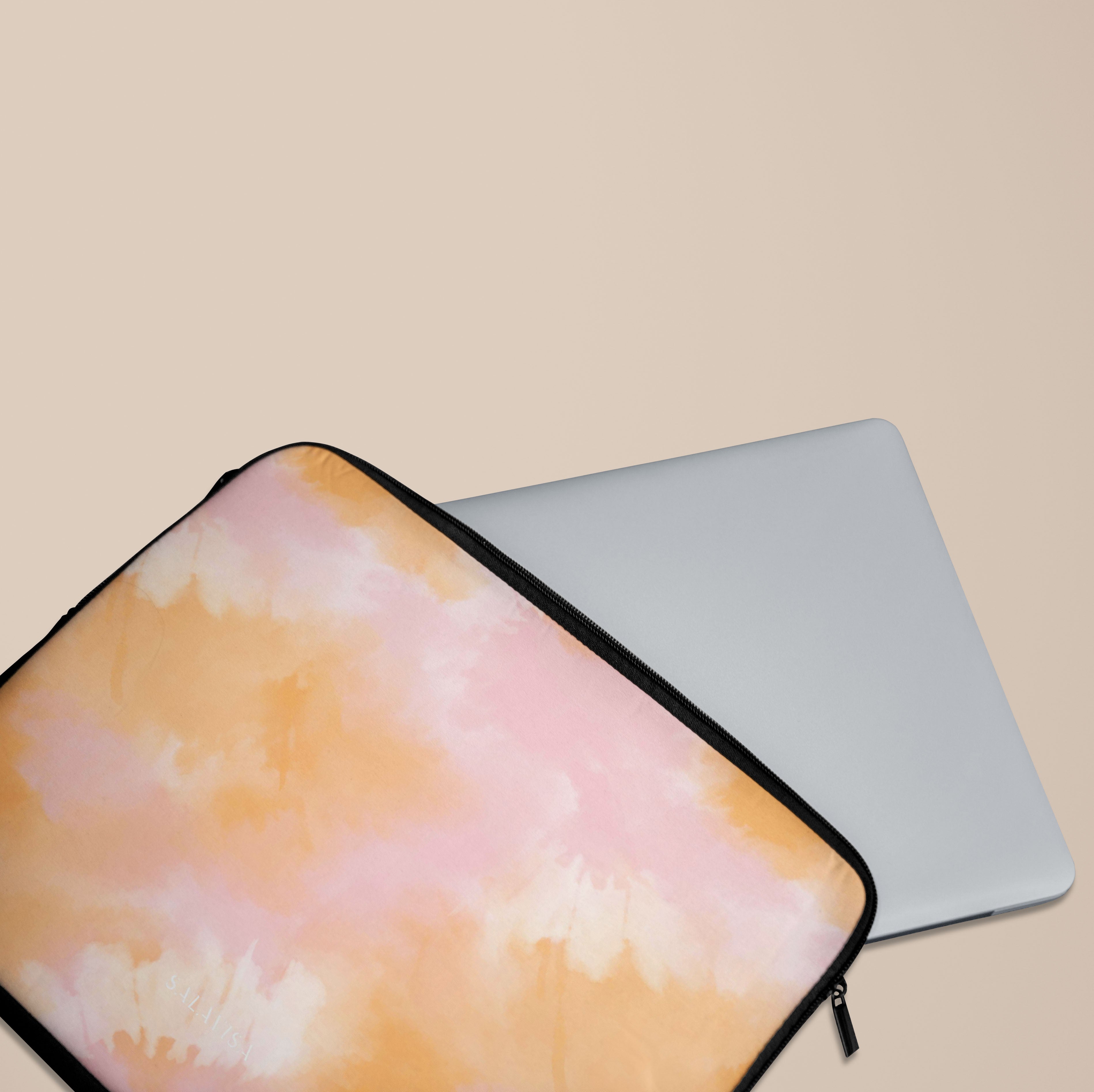 Vibrant Pink & Orange Tie-Dye Laptop Sleeve - 13-15 Inch Protective Case for MacBook Air/Pro - Perfect for School, Work & Travel Accessories