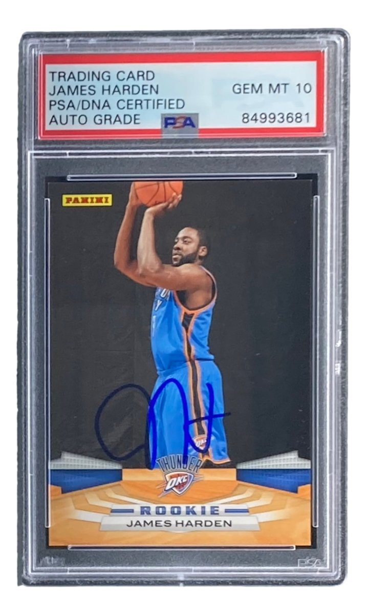 James Harden Signed 2009 Panini #353 Rookie Card PSA/DNA Gem MT 10 - Authentic NBA Memorabilia for Collectors & Sports Fans - Perfect for Display, Investment, and Gifting