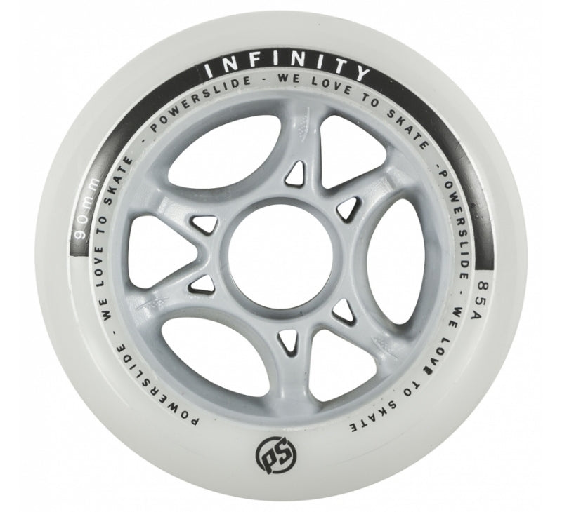 Powerslide Infinity 90mm 85a Wheels - 4 Pack High-Performance Inline Skate Wheels for Outdoor & Indoor Skating, Speed Skating, Fitness Skating & Aggressive Skating