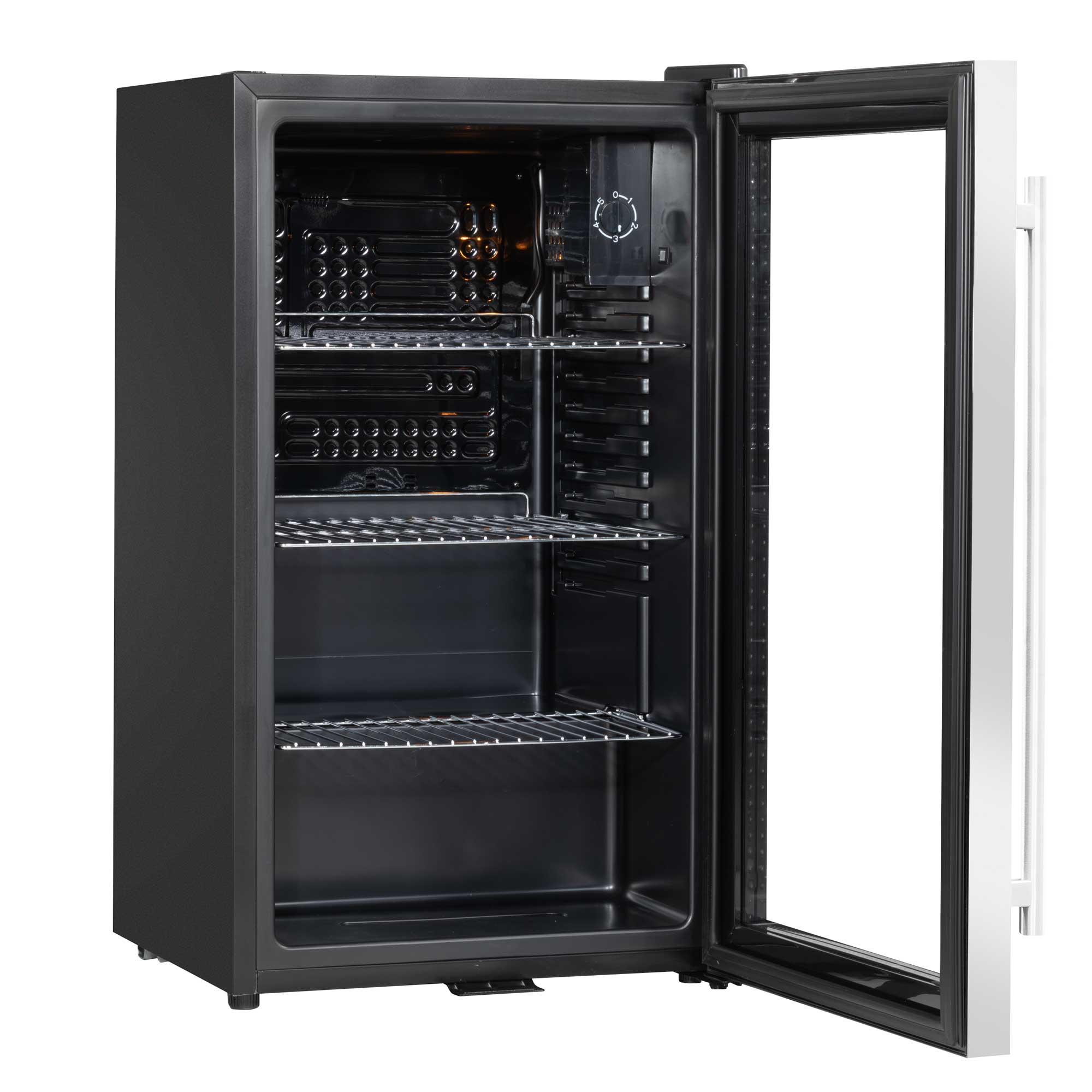 85L Under Counter Beverage Refrigerator - Stainless Steel Wine & Beer Cooler with LED Light for Home, Bar, or Restaurant - Energy Efficient & Quiet Operation