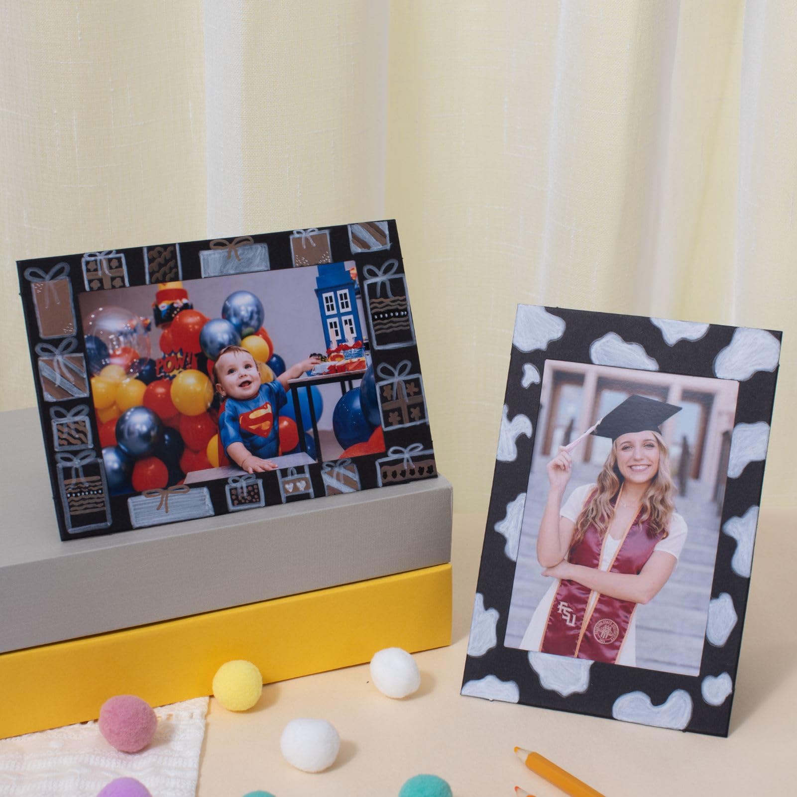 4x6 Cardboard Photo Frames - 50 Pack Black for DIY, Weddings & Classrooms