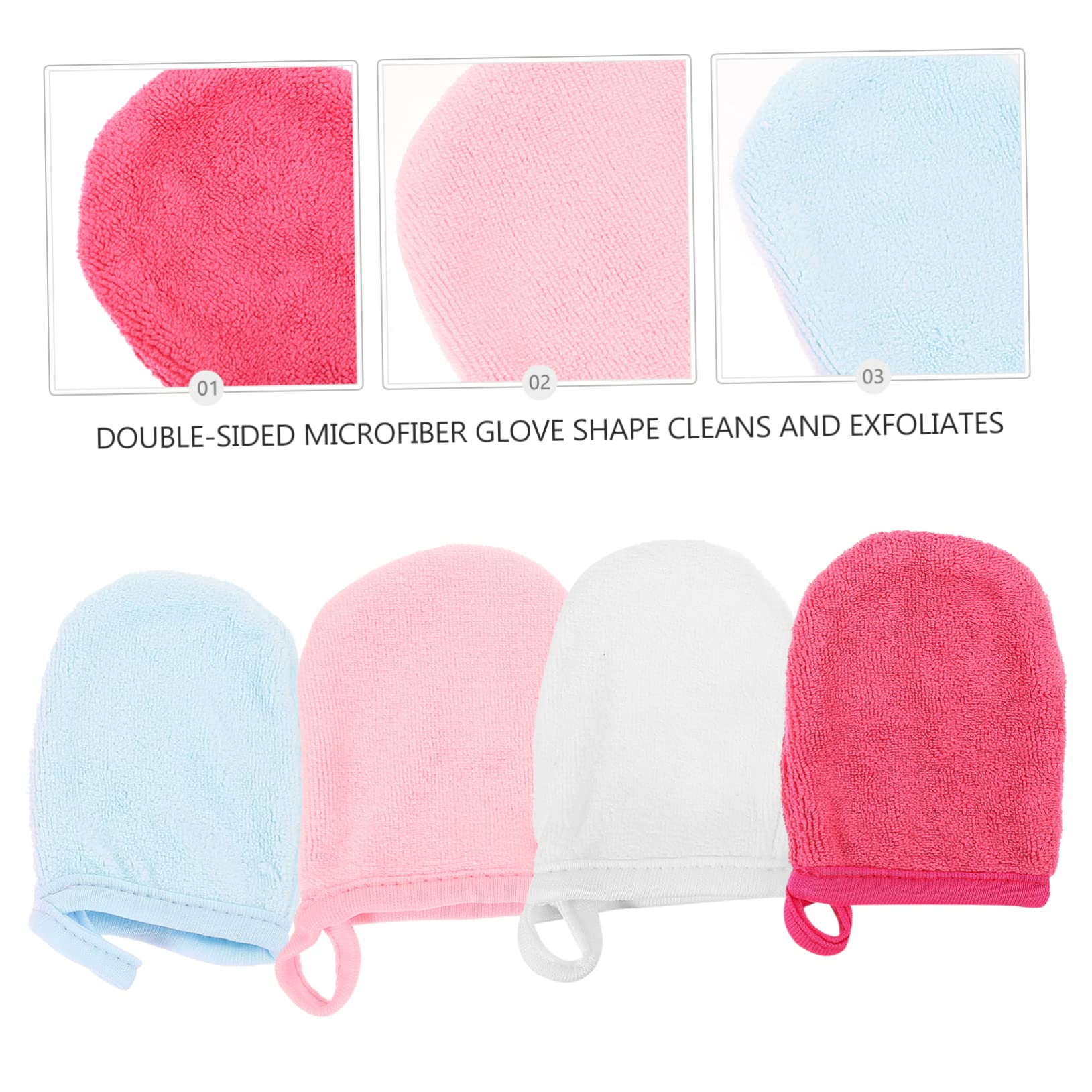 DOITOOL 16-Piece Reusable Facial Cleansing Gloves Set - Gentle Exfoliating Mitts for Makeup Removal, Deep Cleansing & Skincare - Soft Washable Towel Wands for Travel & Daily Beauty Routine