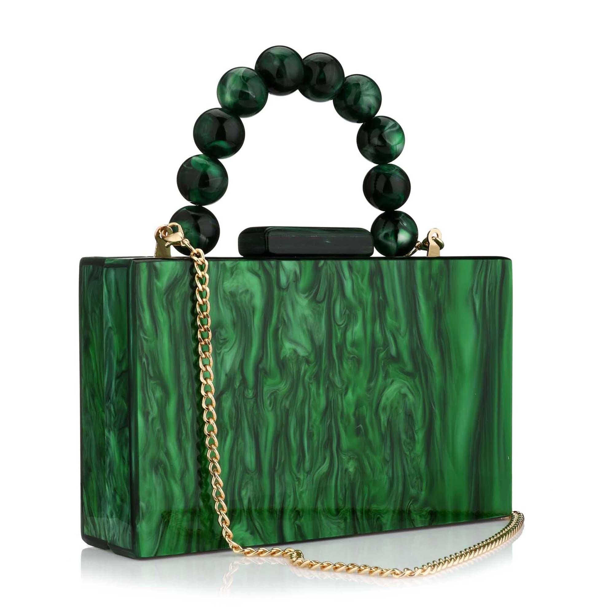 Women's Leopard Print Acrylic Clutch Purse - Elegant Evening Bag with Chain Strap for Formal Events, Parties, Weddings & Bridal Occasions | Perfect for Cocktail Parties, Date Nights & Special Occasions