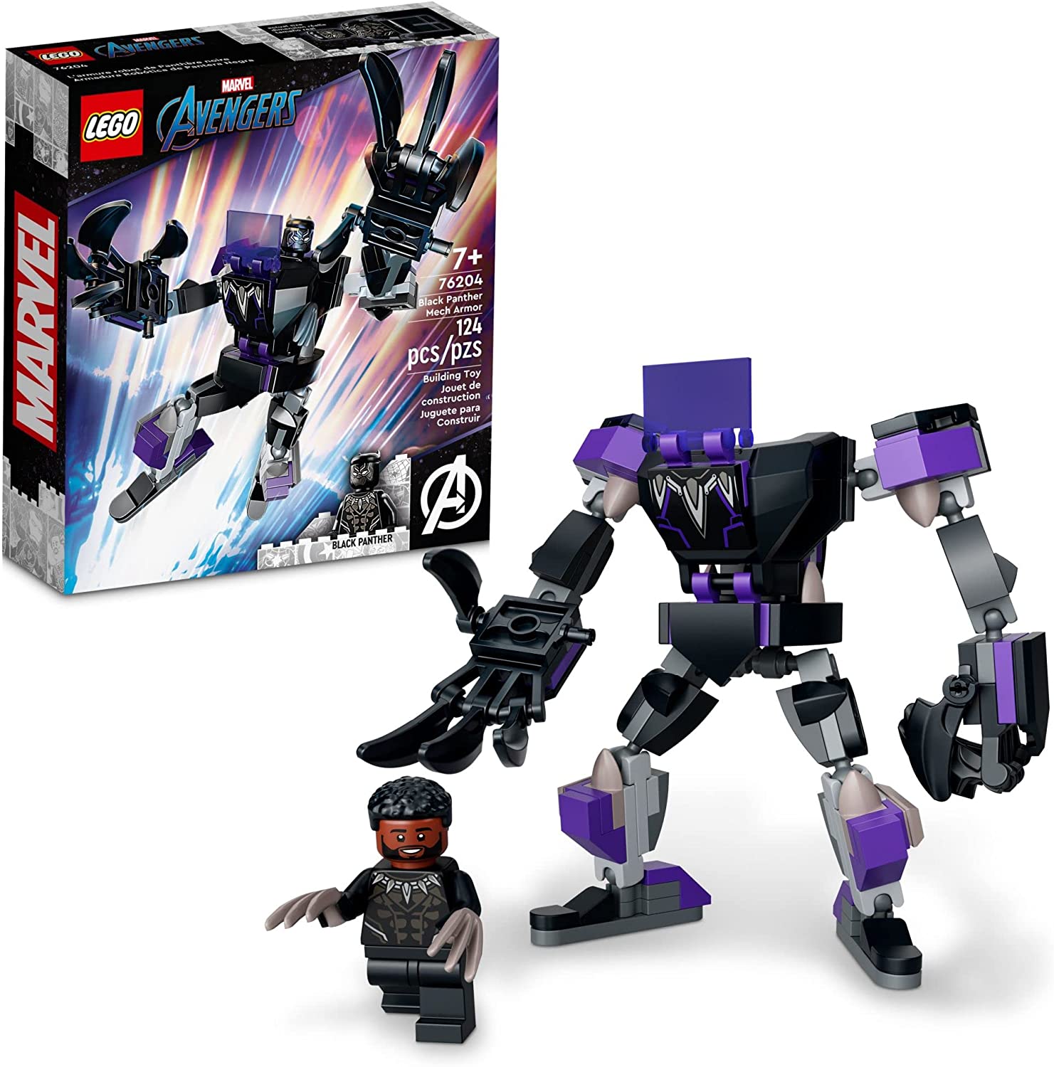 LEGO Marvel Black Panther Mech Armor 76204 Building Kit - Superhero Action Figure Toy Set for Kids & Collectors | Perfect for Playtime, Display & Marvel Fans