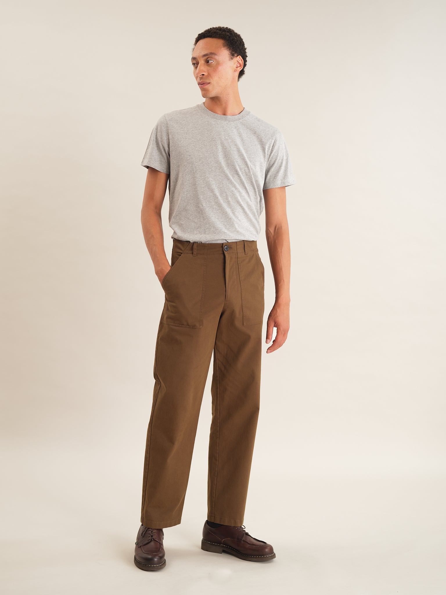 Stylish Olive Cotton Utility Trousers for Men & Women - Comfortable Work Pants for Outdoor, Hiking & Casual Wear