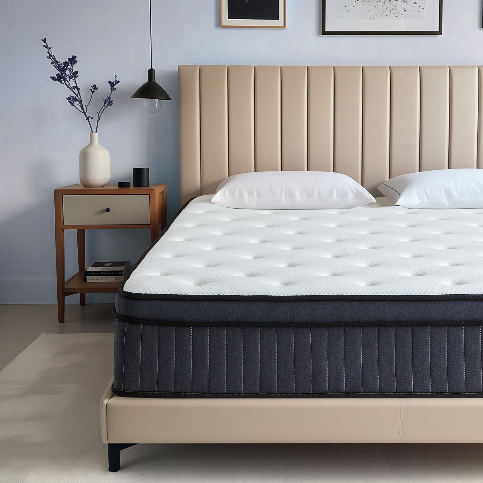 12 Inch Full Size Hybrid Mattress - Memory Foam & Pocket Spring for Motion Isolation, Edge Support & Pressure Relief - Medium Firm CertiPUR-US Certified - Perfect for Guest Rooms, Dorms & Small Bedrooms