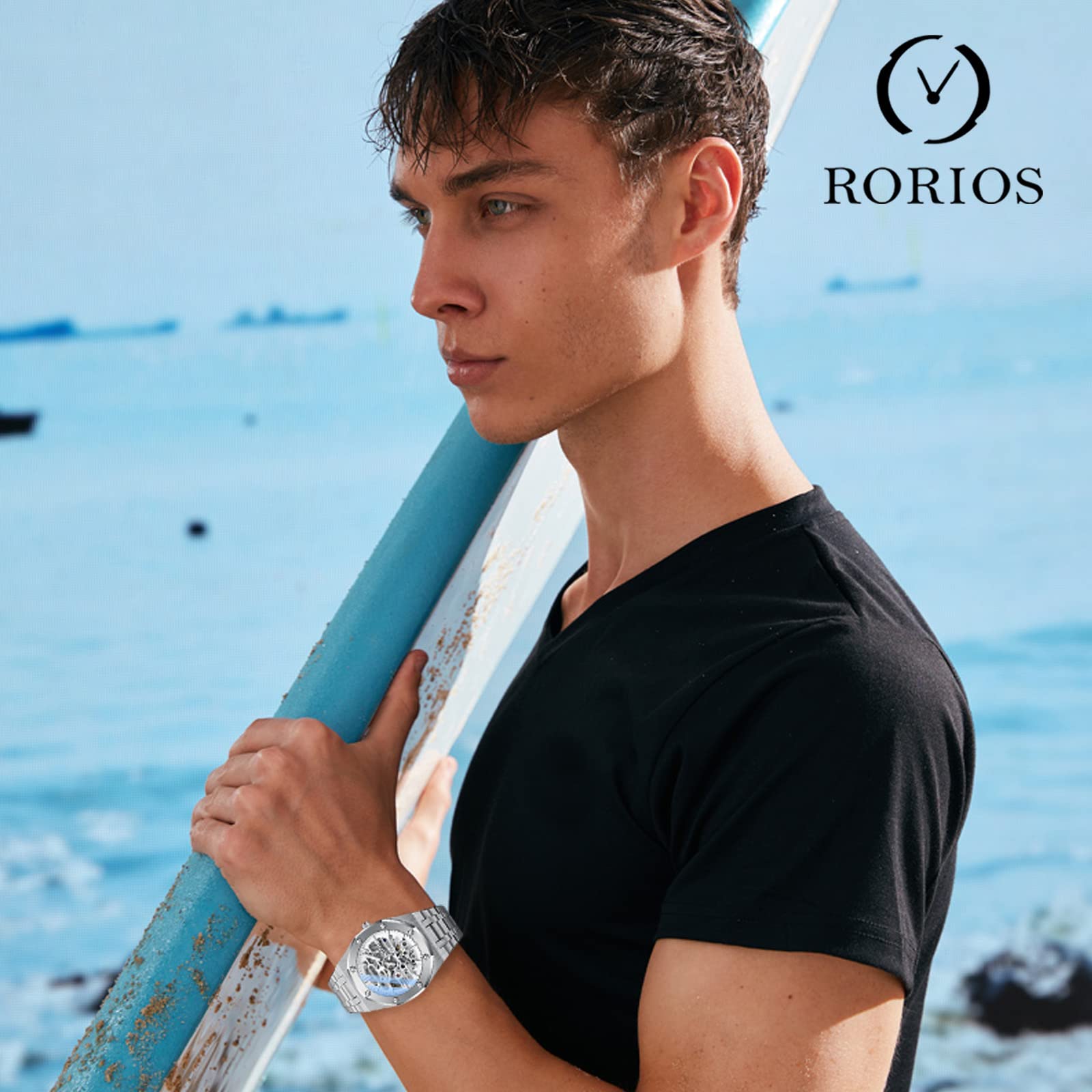 RORIOS Automatic Mechanical Business Dress Watch for Men - Self-Winding Luminous Stainless Steel Wristwatch | Perfect for Office, Formal Events & Professional Settings