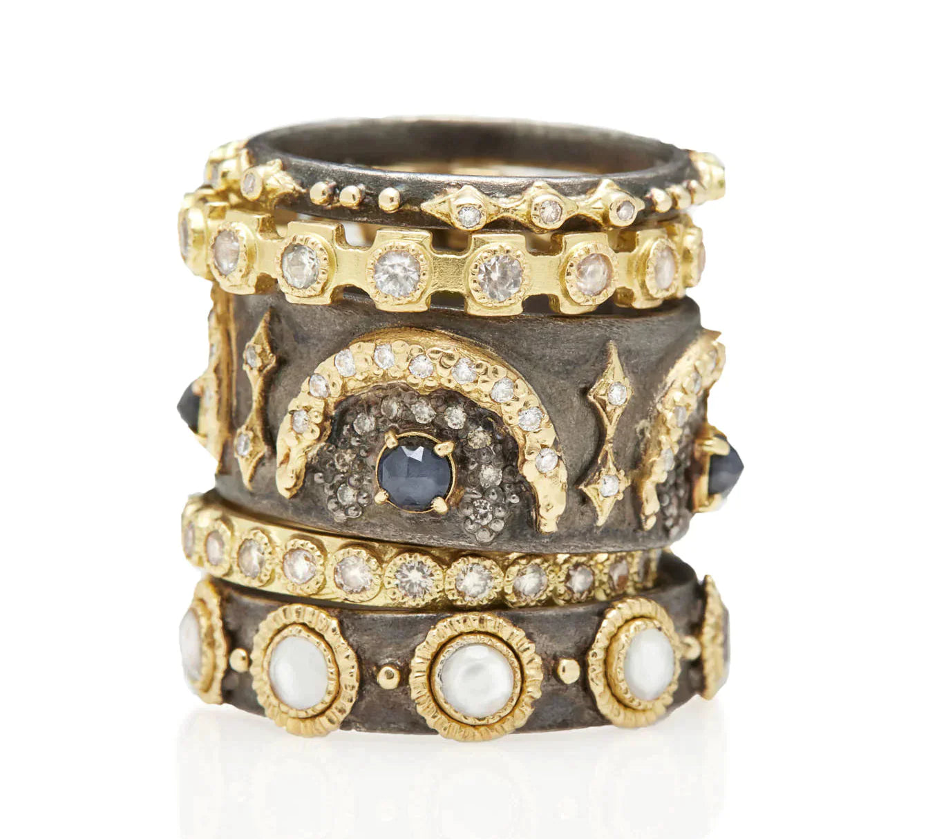 Crivelli Stack Band Ring - Elegant Gold & Silver Stackable Rings for Women - Perfect for Layering, Everyday Wear & Special Occasions