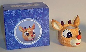 Rudolph the Red-Nosed Reindeer Ceramic Candle Holder - Christmas Decor, Holiday Table Centerpiece, Festive Home Decor for Xmas Parties & Winter Celebrations