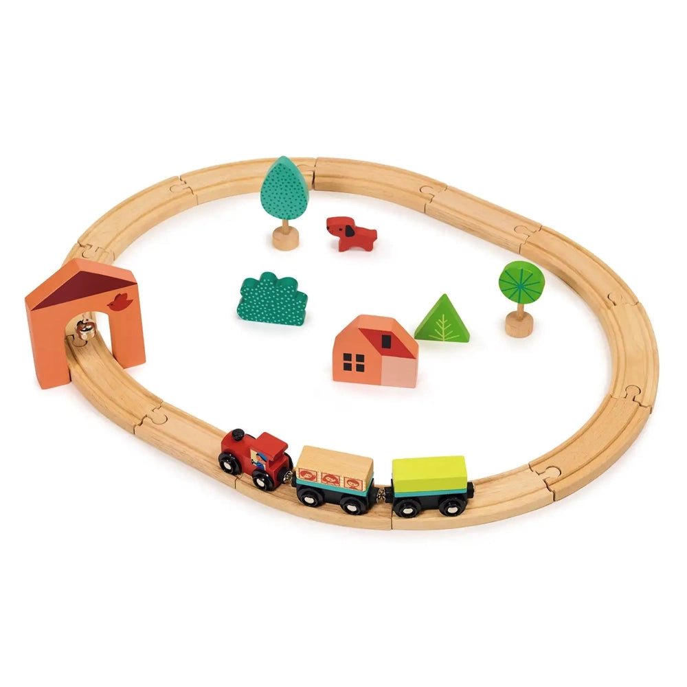 Mentari Toys My First Train Set - Wooden Toddler Train Toy for Kids Ages 1-3 | Educational STEM Learning Toy for Boys & Girls | Perfect for Birthday Gifts & Early Childhood Development Playtime
