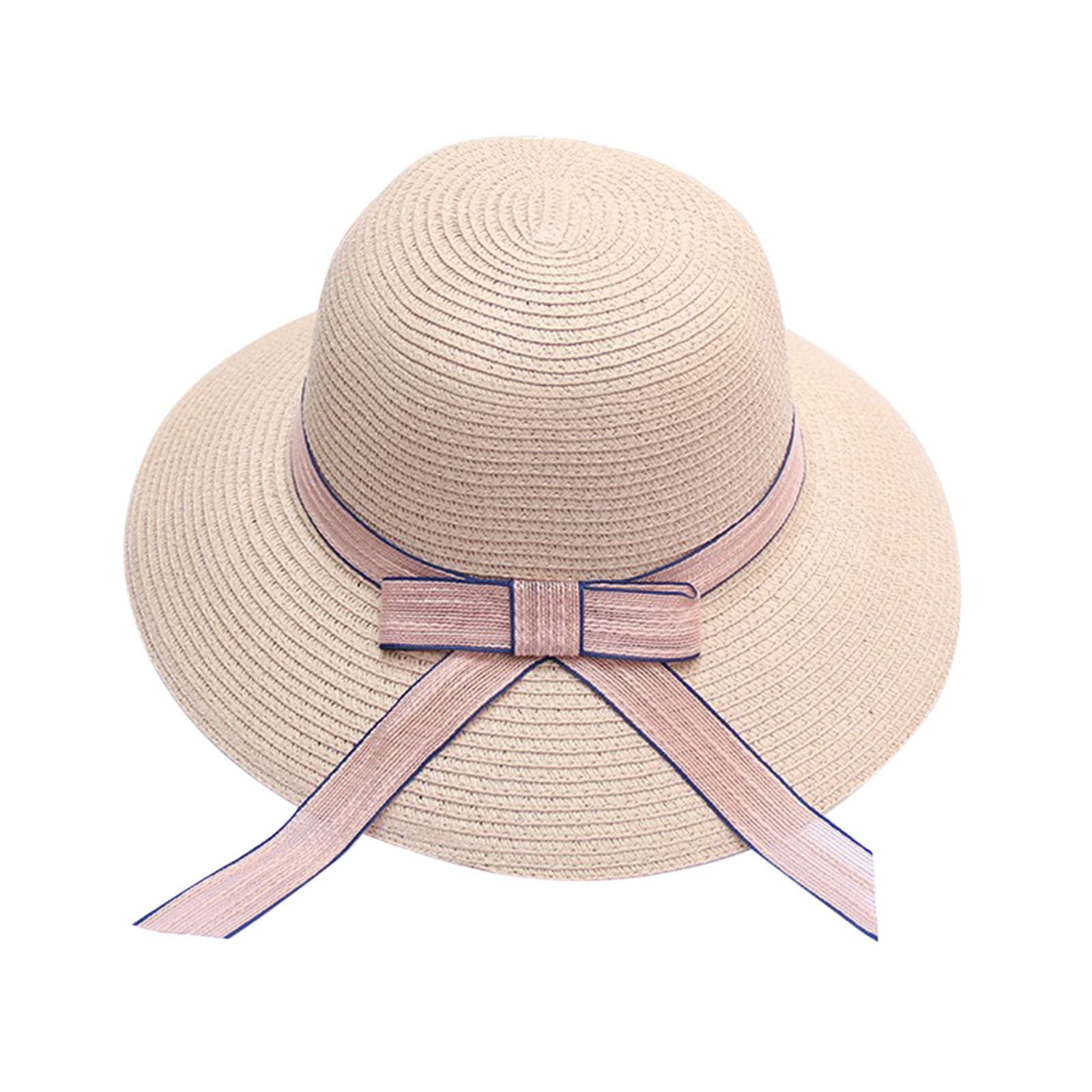 Women's Wide Brim Straw Beach Hat - Foldable Summer Sun Hat for Women & Girls - Perfect for Vacation, Poolside, and Outdoor Activities