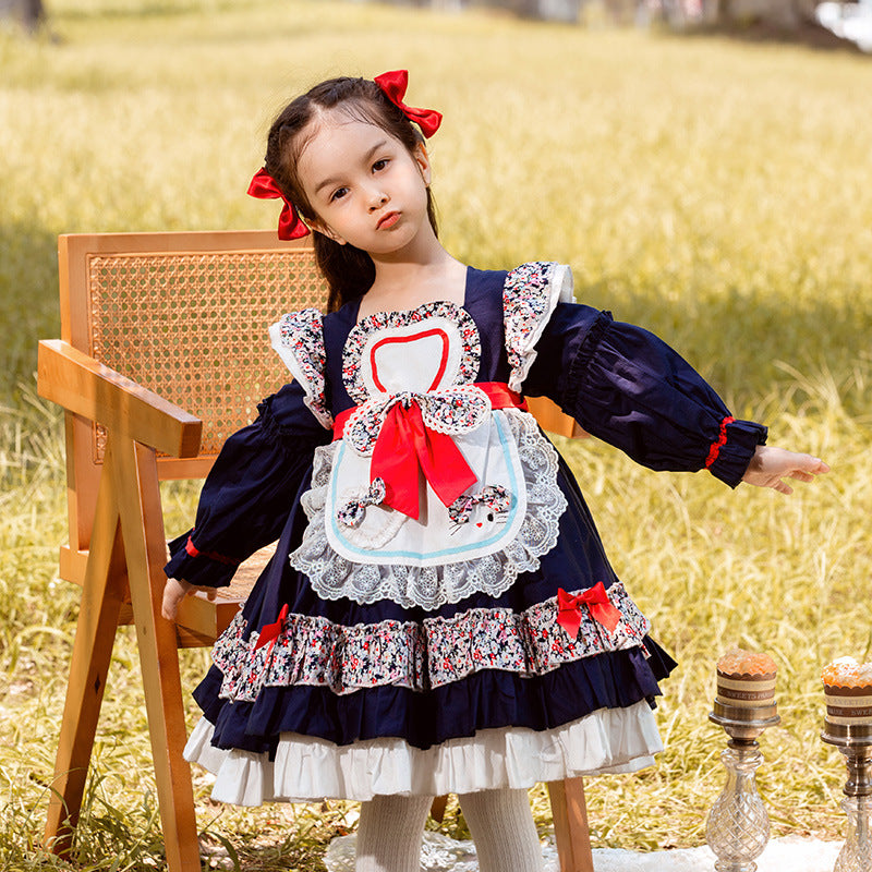 Baby Girl Dress Toddler Autumn Lolita Lace Long Sleeve Puffy Princess Dress - Elegant Party Outfit for Birthday, Photo Shoot & Special Occasions
