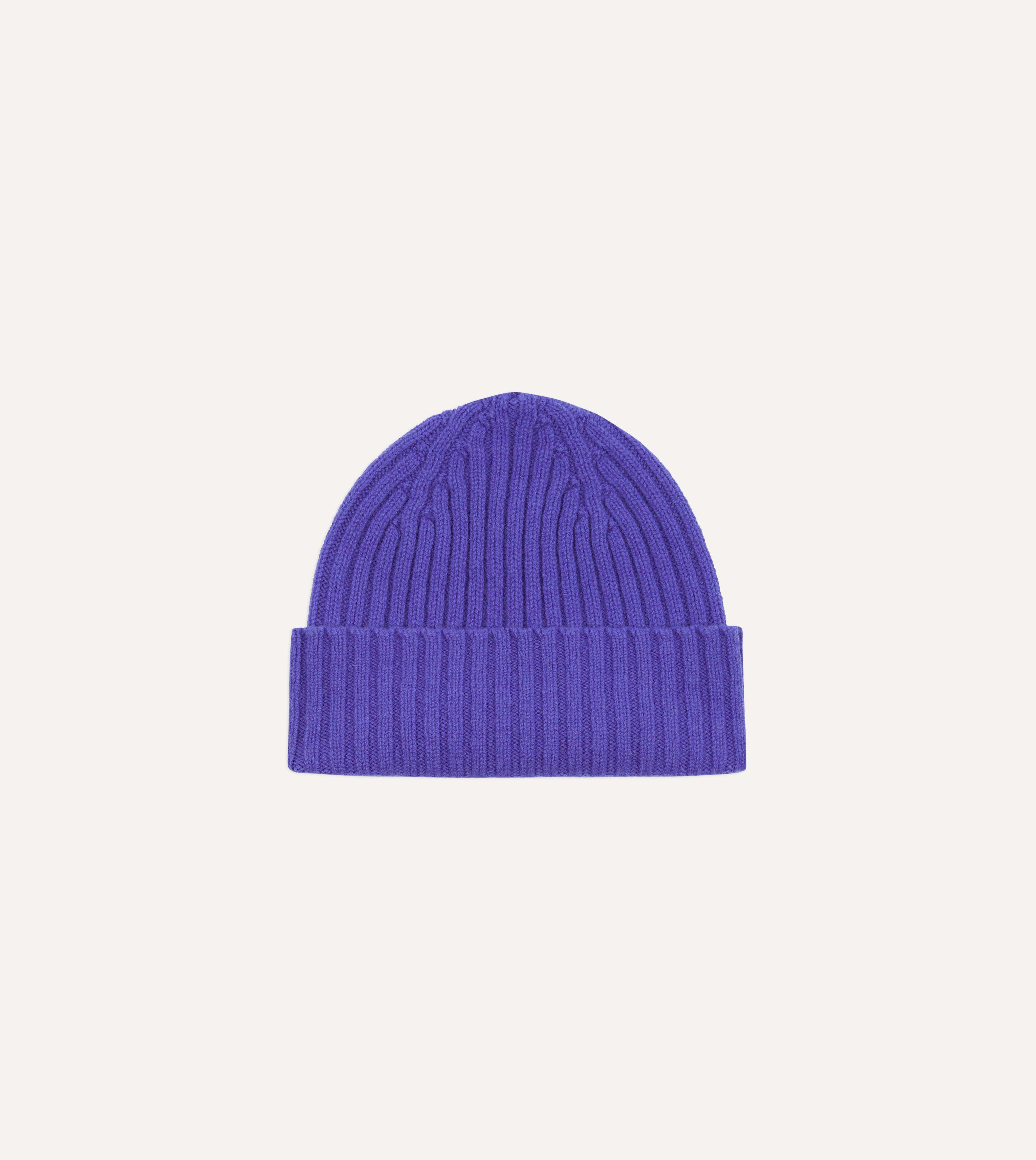 Cozy Purple Lambswool Ribbed Knit Beanie Hat for Women & Men - Winter Warm Fleece Lined Skull Cap for Outdoor Activities, Skiing, Hiking & Casual Wear