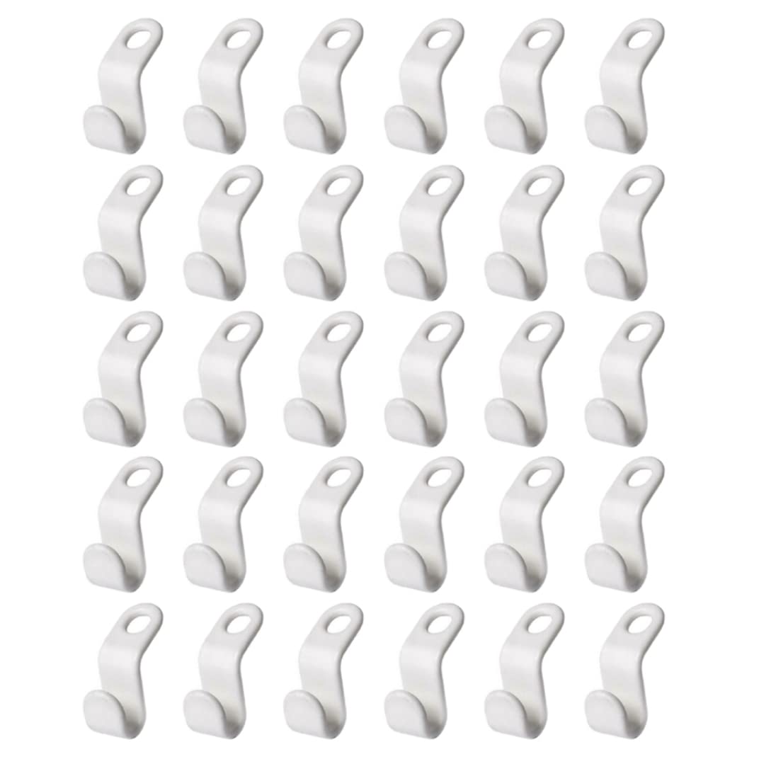30PCS Plastic Clothes Hanger Connectors - Space Saving Closet Organizer Extender Hooks for Cascading Pants, Skirts & Shirts - Perfect for Small Closets & Wardrobe Organization