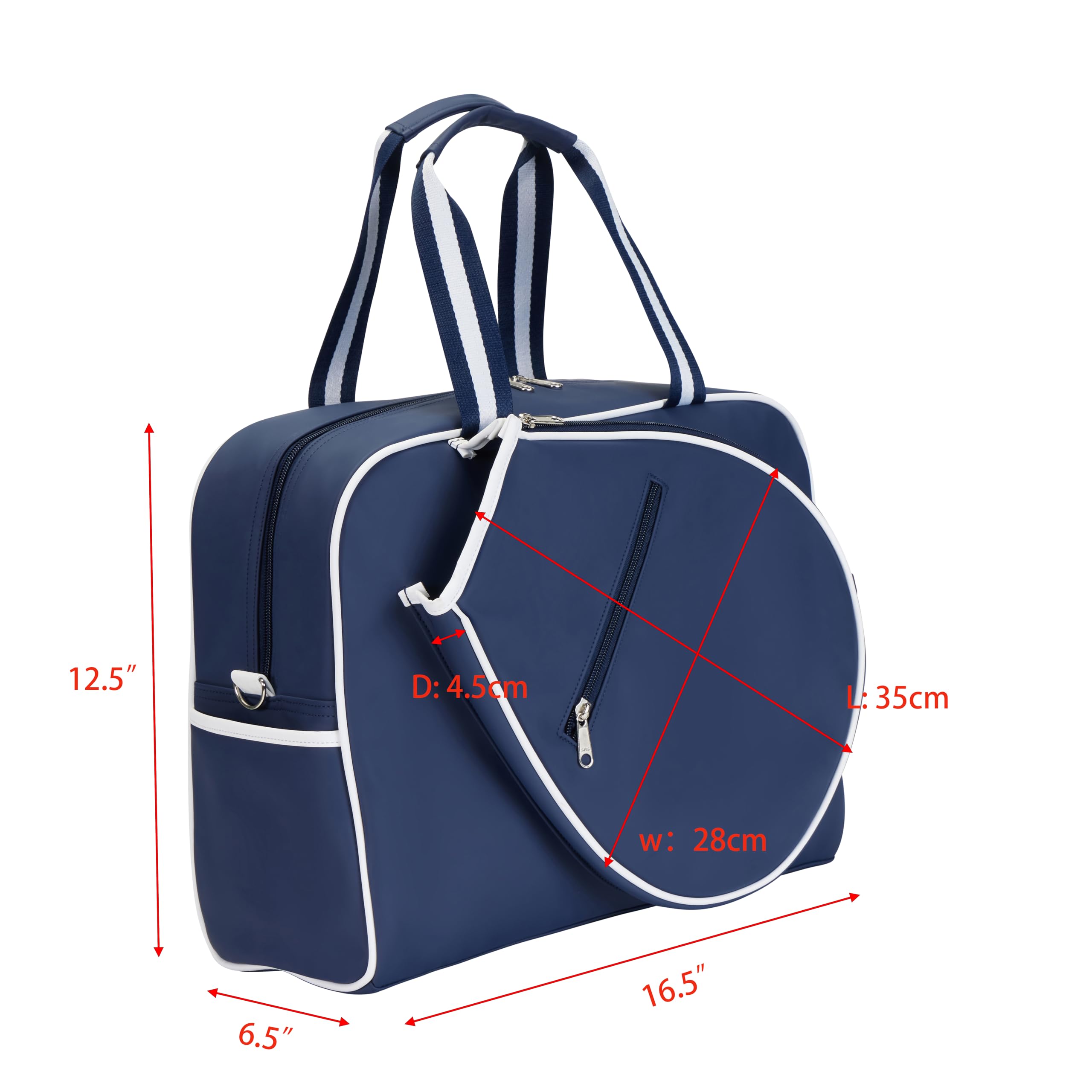 **Premium Tennis Duffle Bag for Women - Sports Shoulder Bag with Racket Compartment & Water Bottle Holder - Ideal for Tennis Matches, Gym, and Travel**