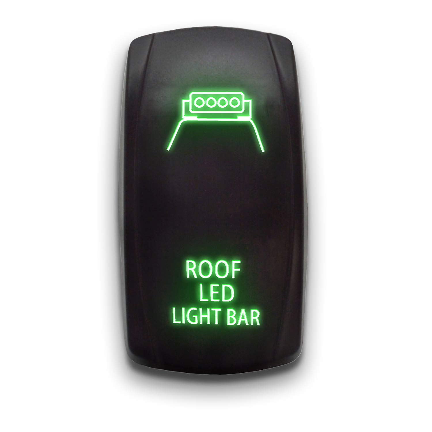 STARK 5-PIN Green LED Light Bar with Laser Etched Rocker Switch - 20A 12V ON/Off for Off-Road Trucks, ATVs & Marine Boats - Waterproof & Durable Roof Lighting Solution