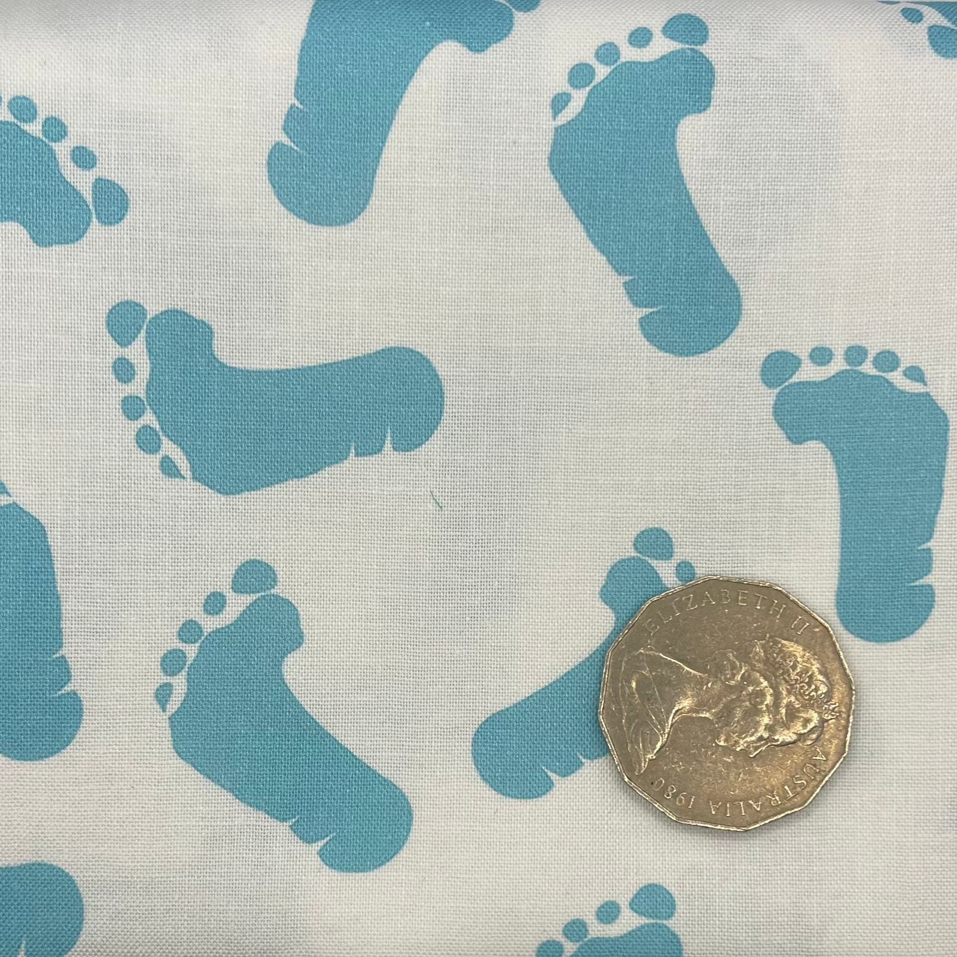 Blue Footprints on White - Non-Slip Bathroom Rug, Soft Memory Foam Mat for Bath Tub & Shower - Perfect for Kids, Elderly Safety & Modern Home Decor