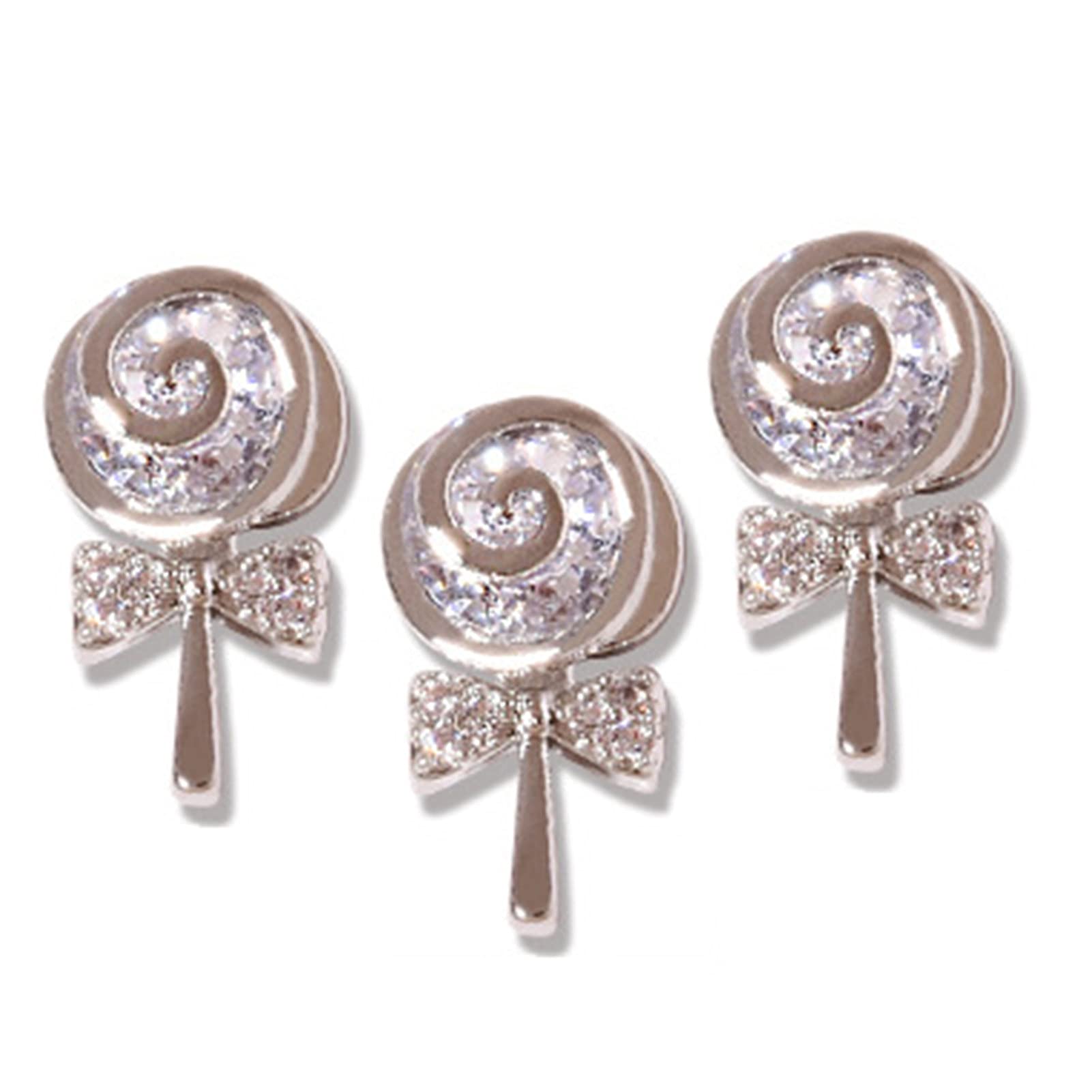 3D Lollipop Nail Art Decor - Shiny Rhinestone Manicure Accents for Nail Salon & DIY