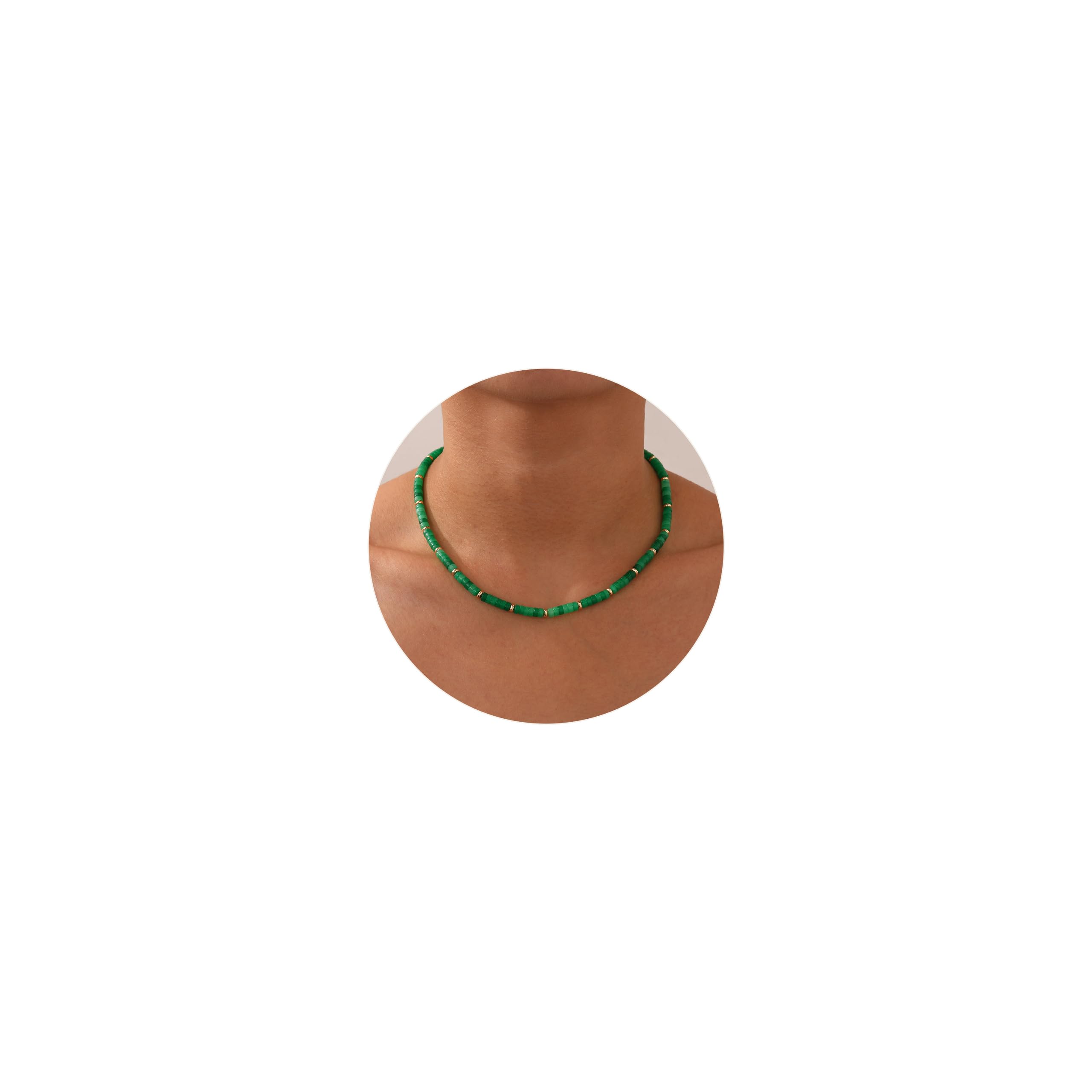 Apsvo Beaded Necklaces for Women - Gemstone Boho Choker Necklace, Natural Stone Jewelry for Summer & Beach Wear | Perfect for Boho Fashion, Casual Outfits & Vacation Accessories
