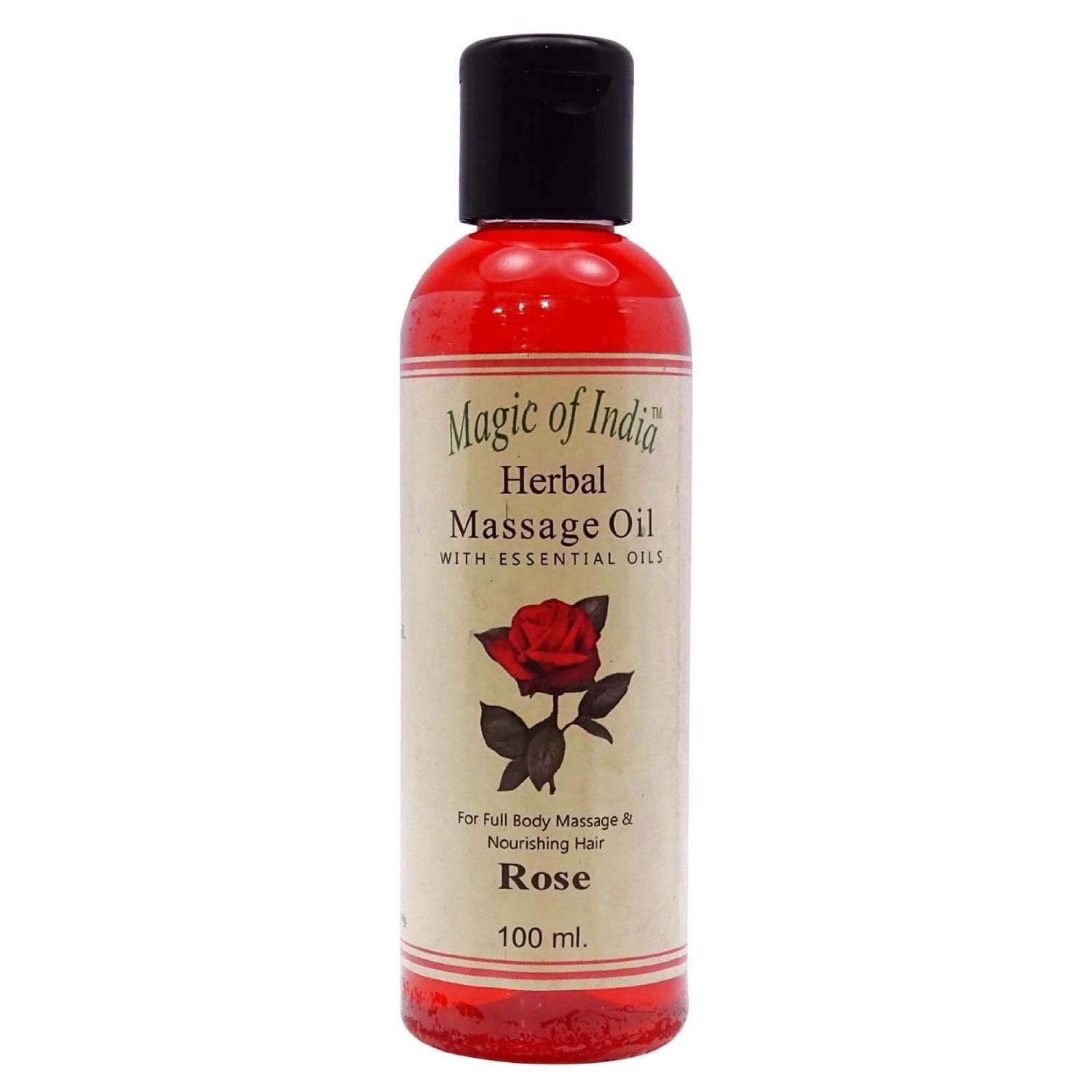 Rose Herbal Massage Essential Oil for Full Body Relaxation - 100ml Natural Aromatherapy Oil for Stress Relief & Skin Care | Perfect for Spa, Yoga & Home Wellness