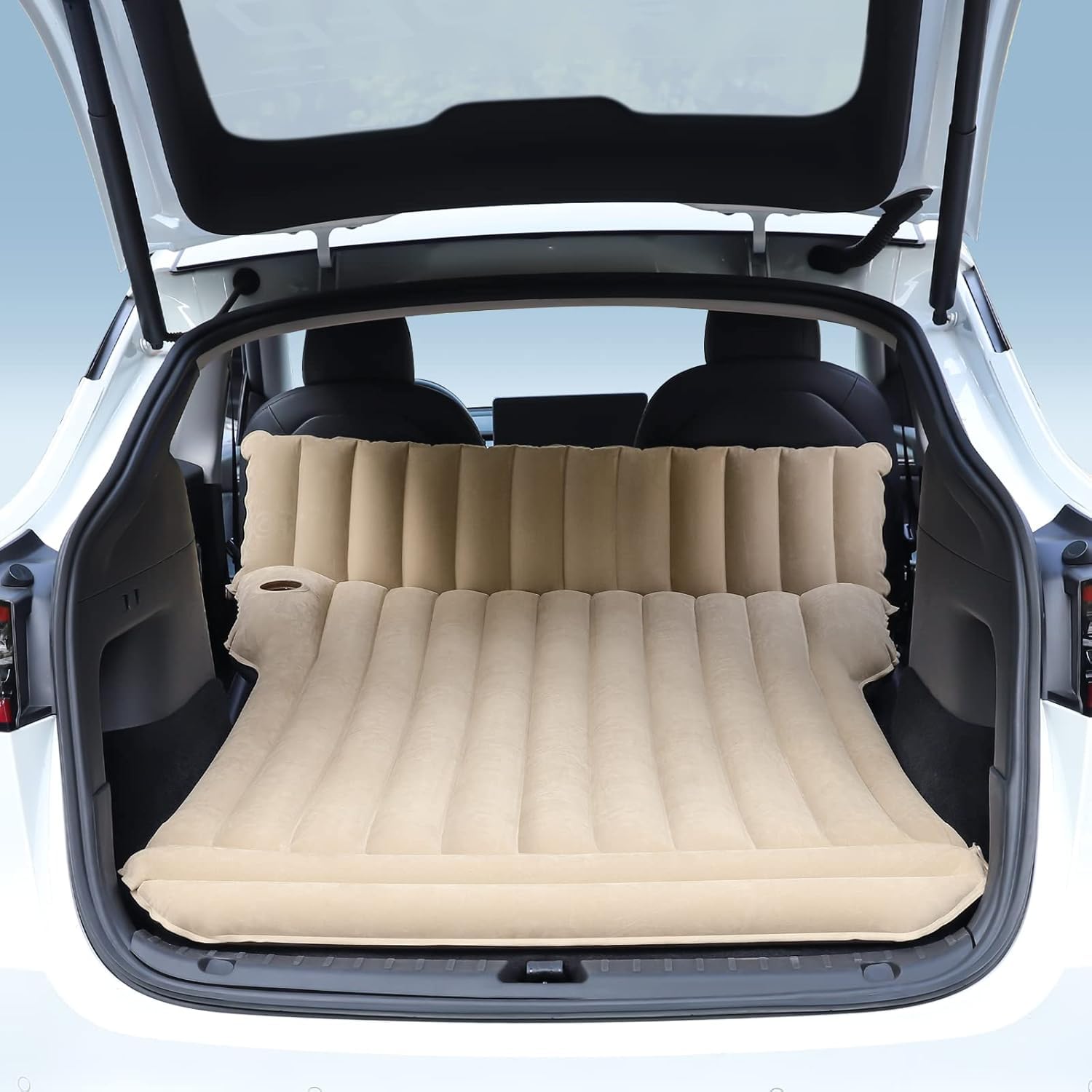 Inflatable Car Air Mattress for SUV & Tesla - Portable Camping Bed with Built-in Air Pump for 5-Seater Cars | Perfect for Road Trips, Camping & Travel Comfort