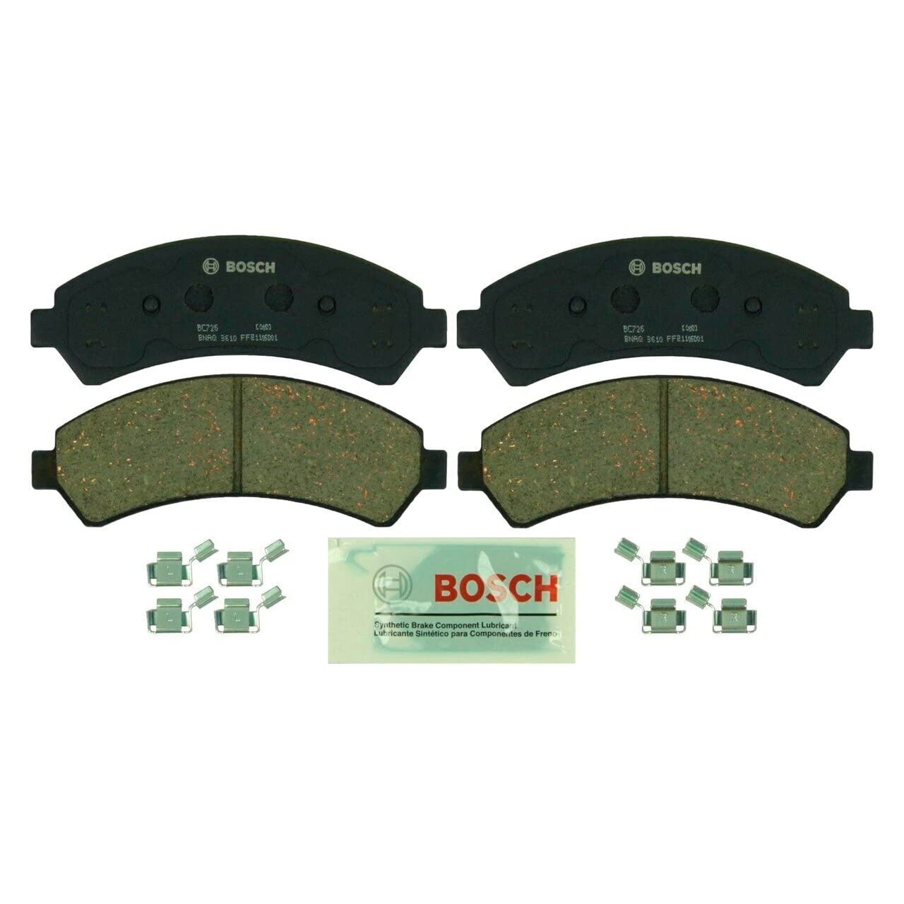 Bosch BC726 Disc Brake Pads - High Performance Ceramic Brake Pads for Cars, Trucks & SUVs | Quiet, Durable & Low Dust | Perfect for City Driving & Highway Commuting