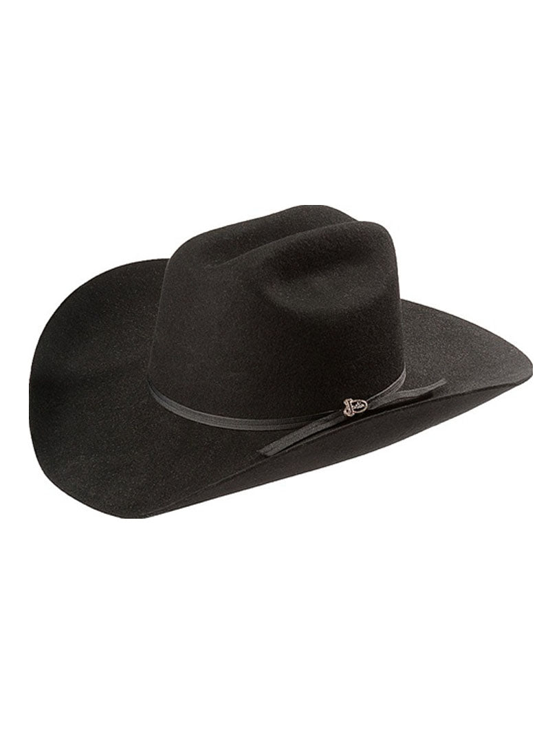 Justin JF0242ROPE40 2X Roper Western Felt Hat Black - Genuine Cowboy Hat for Men & Women - Perfect for Rodeo, Country Music Festivals & Western Style Outfits