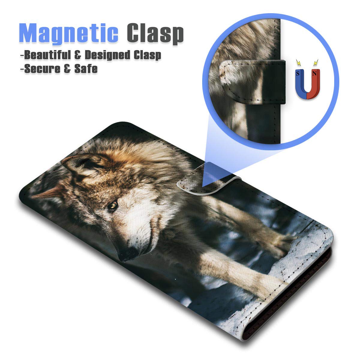Premium Flip Wallet Phone Case for iPhone 11 - A23033 Cool Wolf Design | Slim Protective Cover with Card Slots for Everyday Use & Travel