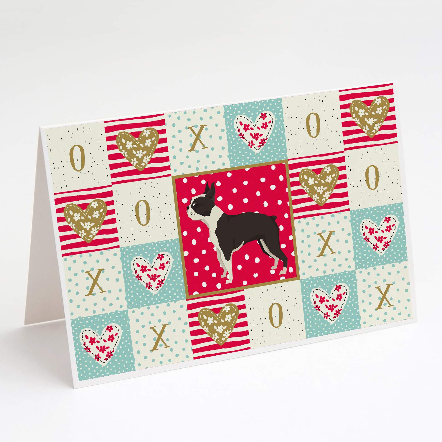 Boston Terrier Love Greeting Cards - Pack of 8 Blank A7 Note Cards with Envelopes (5x7 Inches) | Whimsical Dog-Themed Stationery for Birthdays, Thank You Notes & Special Occasions