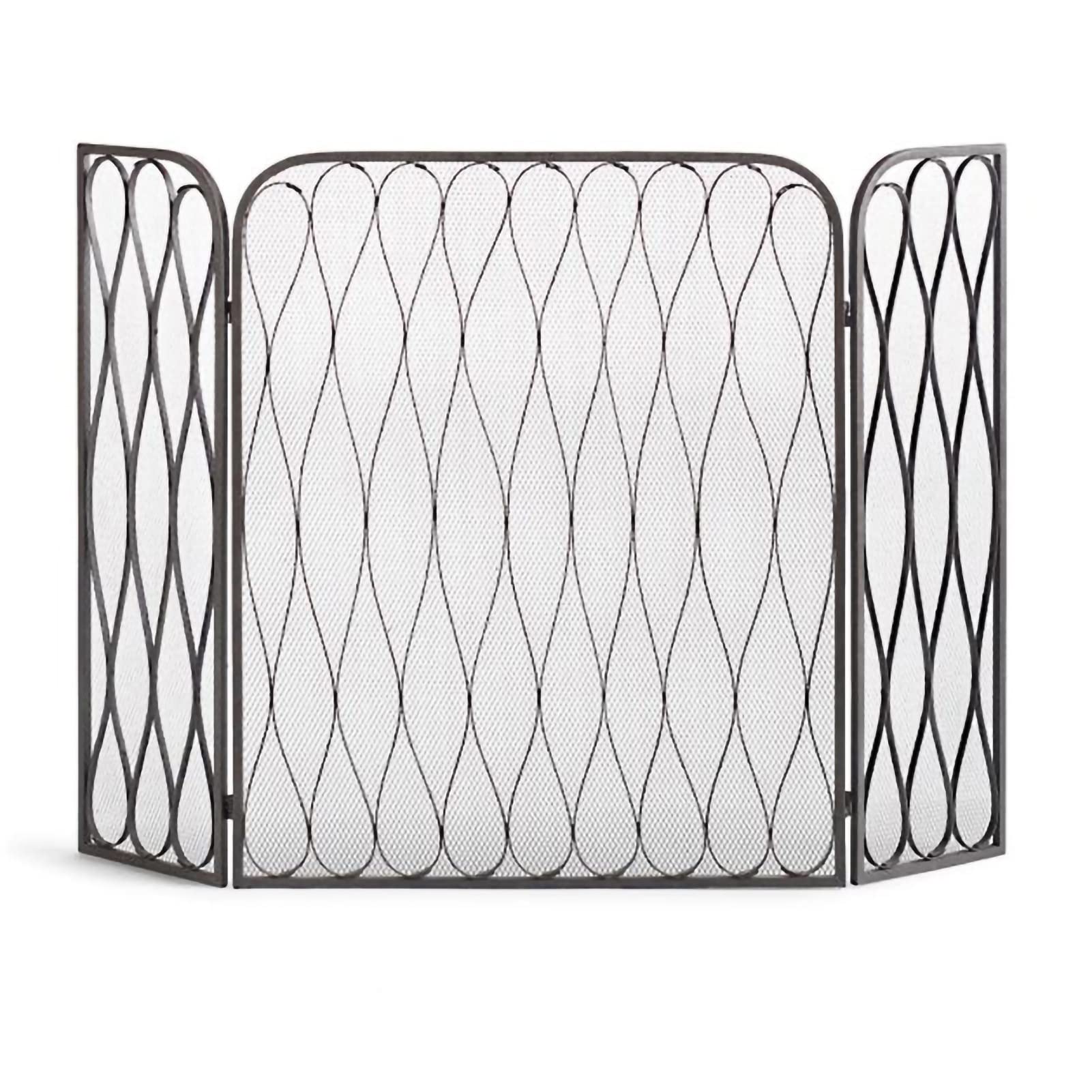 Gold & Black Fireplace Screen Cover - Decorative Fireplace Grate & Safety Screen for Indoor Fireplace Protection - Perfect for Living Room, Bedroom & Home Decor
