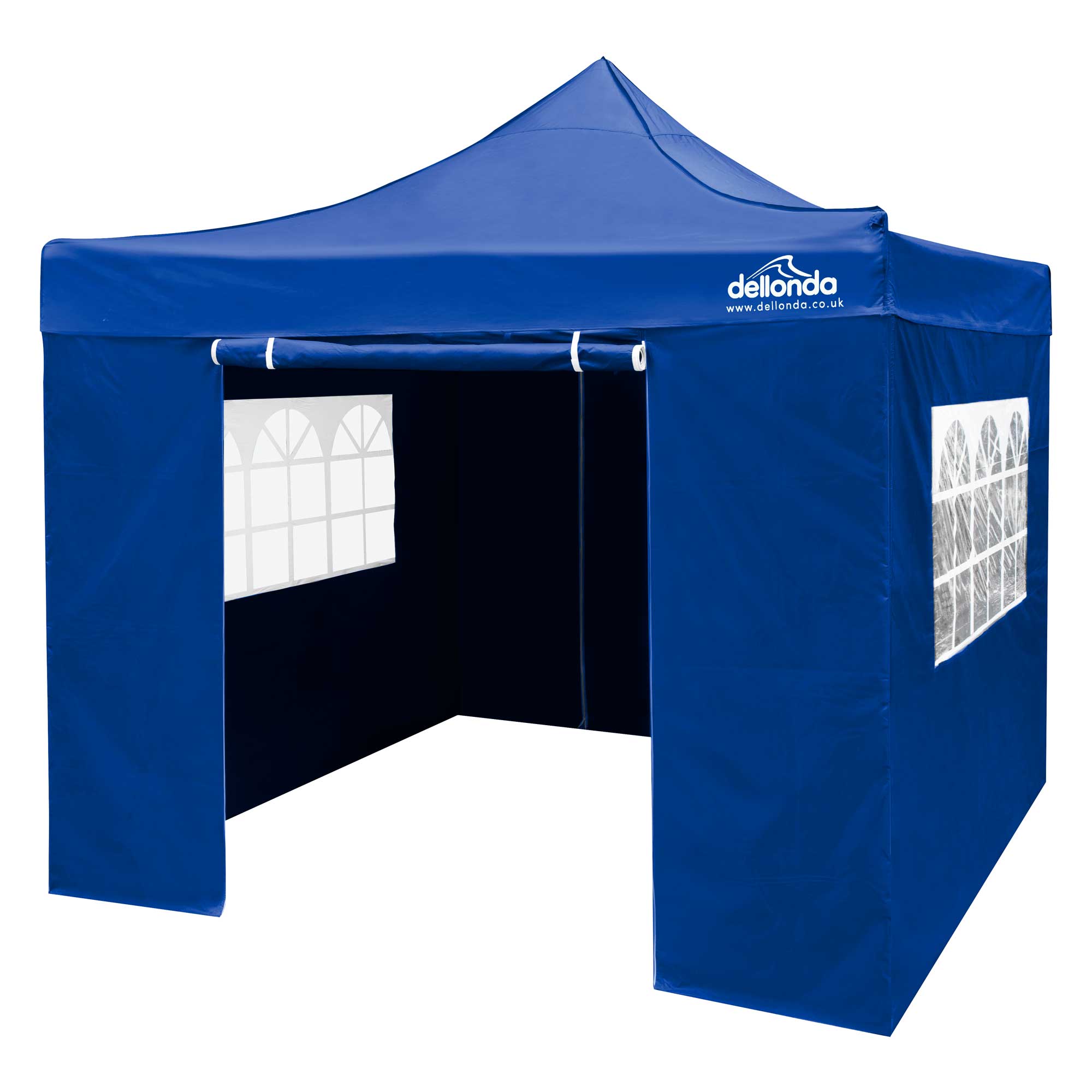 Premium 3x3m Pop Up Gazebo with Waterproof Side Walls, Carry Bag, Stakes & Weight Bags - Blue (DG165) | Perfect for Outdoor Parties, Camping, Beach & Backyard Events