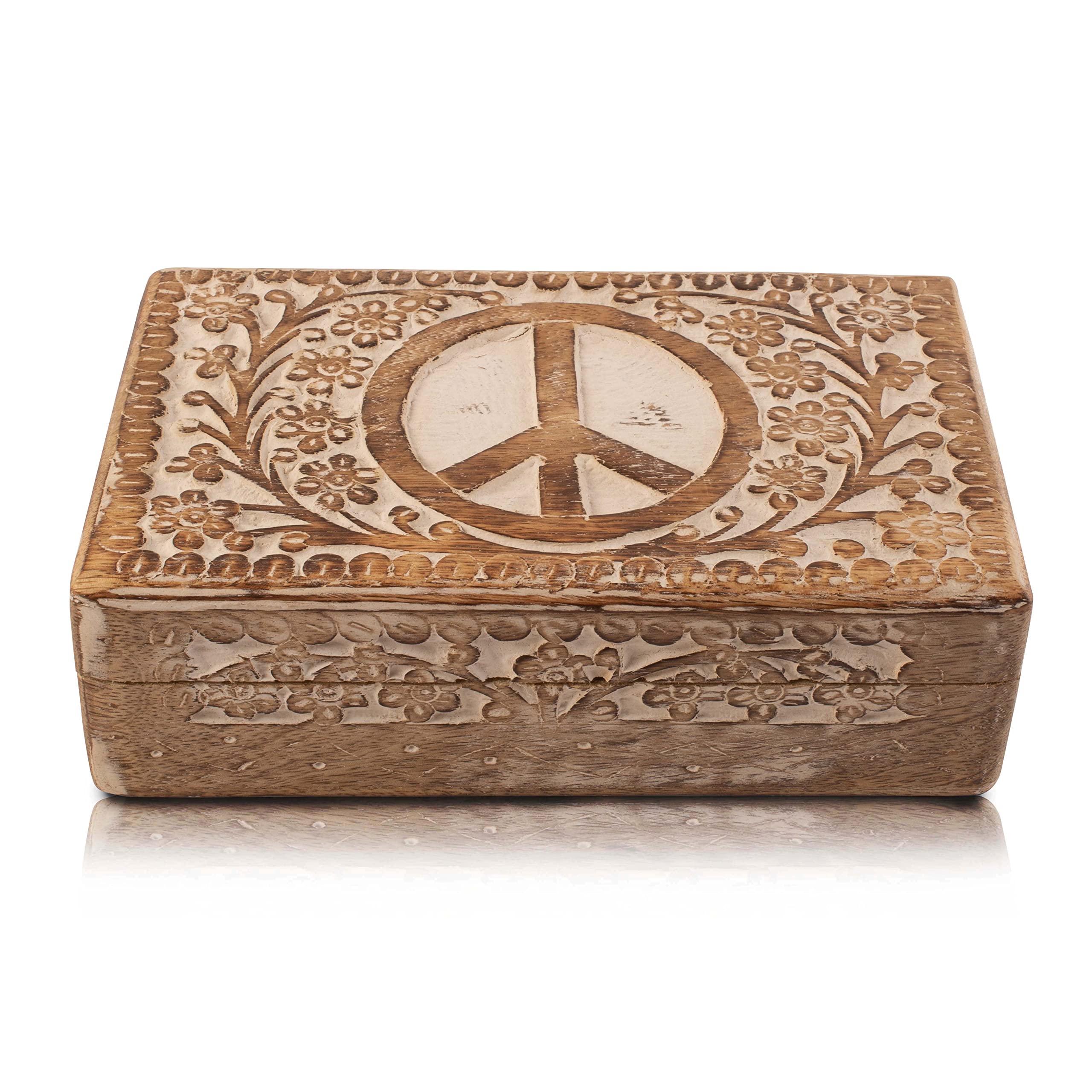 Handmade Wooden Jewelry Box - Elegant Jewelry Organizer & Watch Storage Box for Women, Perfect for Birthday, Anniversary & Housewarming Gifts (White) | Ideal for Bedroom Vanity, Dresser Top & Travel Jewelry Case