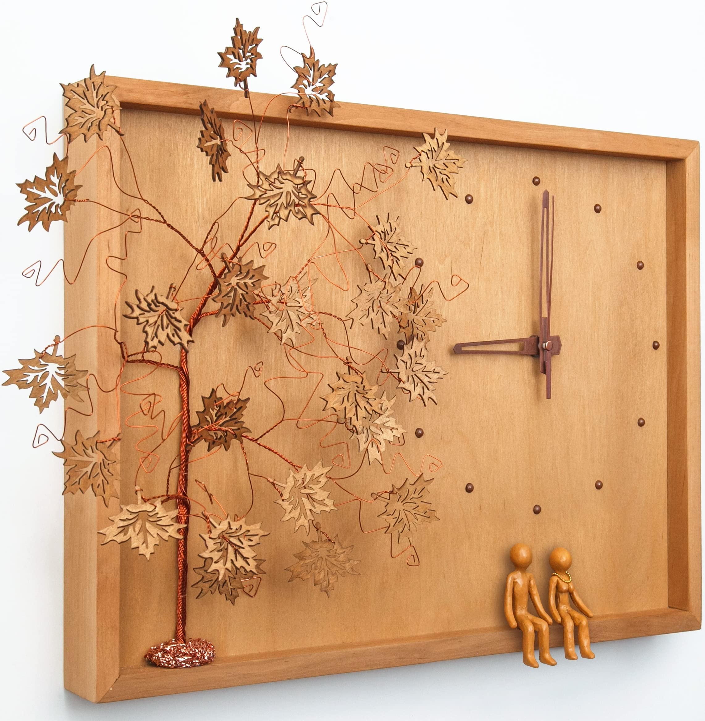 5th Anniversary Gift for Her & Him - Personalized Wood Family Tree Clock - Unique 5 Year Wedding Anniversary Gift for Wife, Husband, Couple - Perfect for Home Decor & Romantic Gifts
