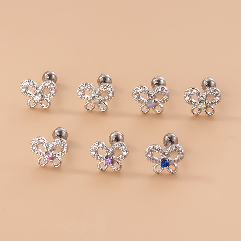 20G Cartilage Butterfly Stud Earrings for Conch, Tragus, Helix Piercing - Hypoallergenic Stainless Steel Body Jewelry | Perfect for Daily Wear, Parties & Gifts