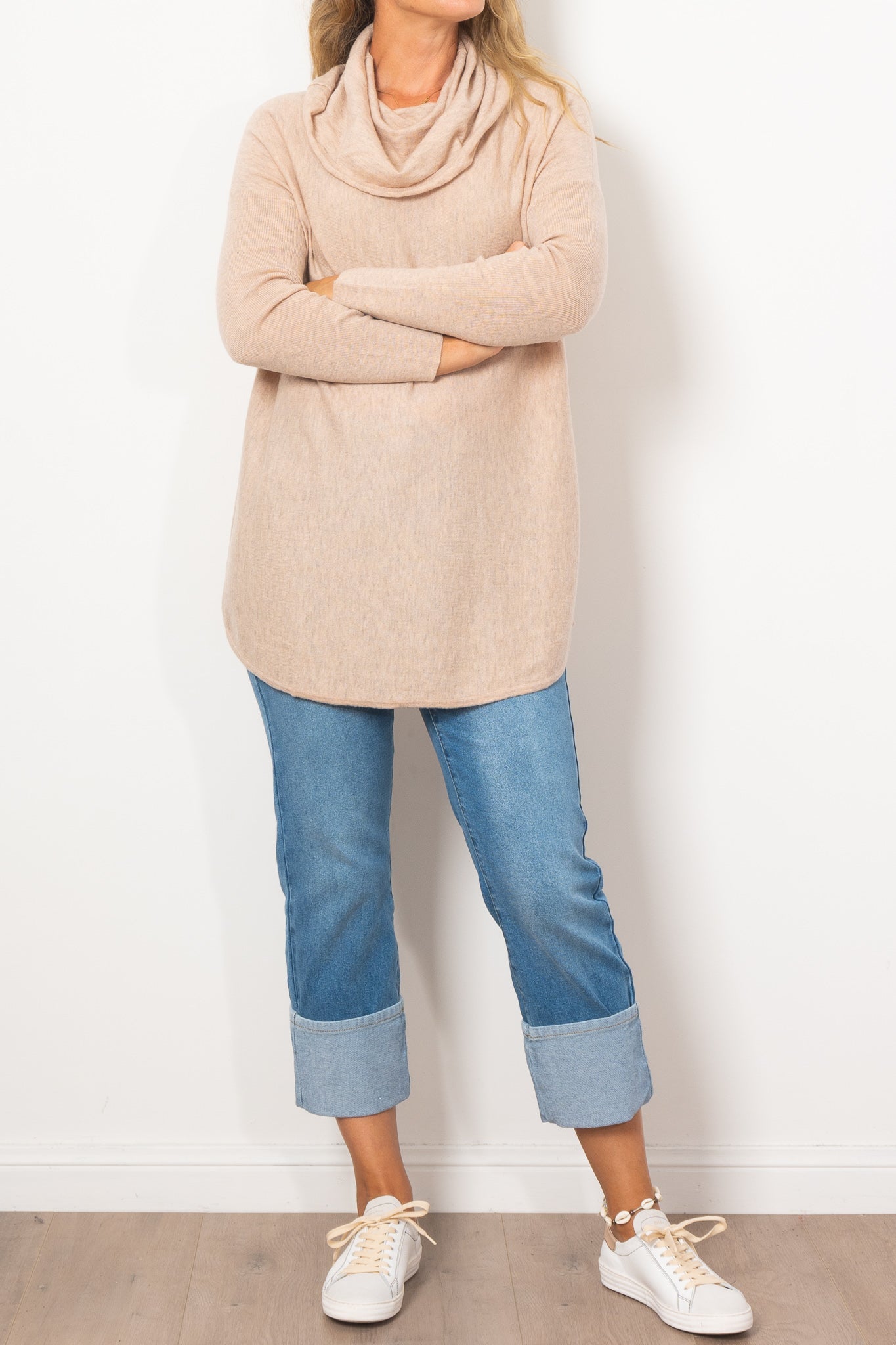 Bridge & Lord Kylie Cowl Neck Knit Sweater for Women - Soft Chunky Knit Pullover Winter Tops - Perfect for Office Wear, Date Nights & Casual Outfits