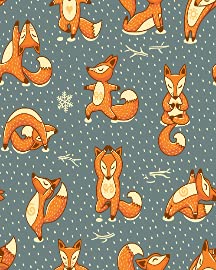 Cartoon Funny Red Foxes Doing Yoga