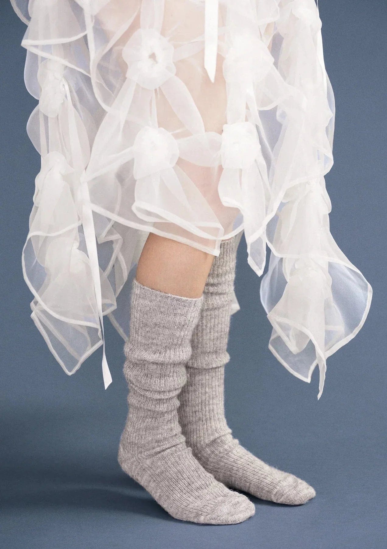 Soft & Warm Shaggy Alpaca Over-The-Knee Socks - Heather Gray Crew Socks for Women | Cozy Winter Socks for Home, Office & Outdoor Activities