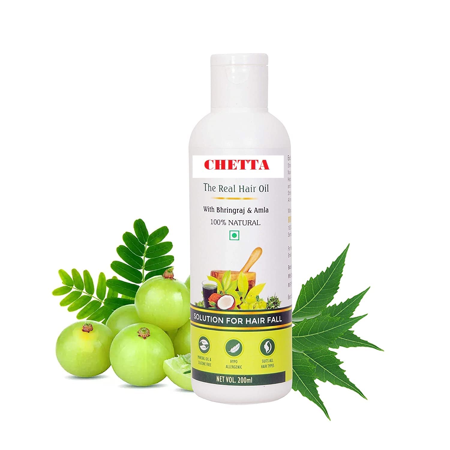 Chetta Village Bhringraj & Amla Hair Oil - 100ml for Intense Hair Treatment & Growth | Natural Ayurvedic Solution for Dry, Damaged Hair - Perfect for Daily Nourishment & Scalp Care