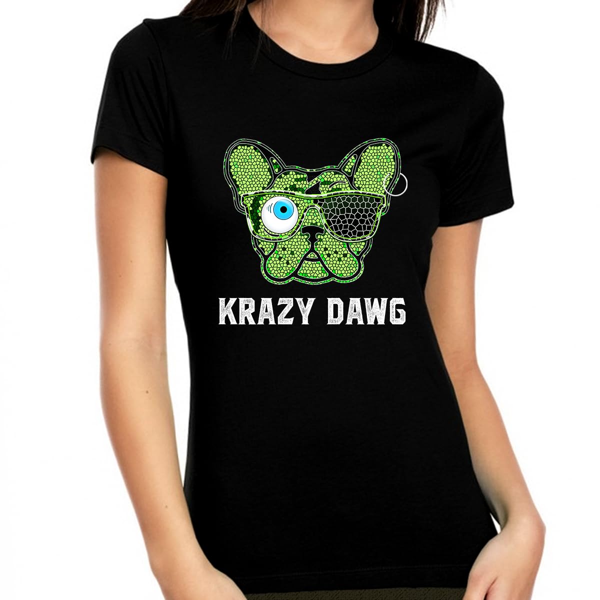 Crazy Dog Mom T-Shirt for Women - Funny Dog Lover Gift - Comfortable Cotton Tee for Dog Owners - Perfect for Walks, Dog Parks & Pet Lover Events