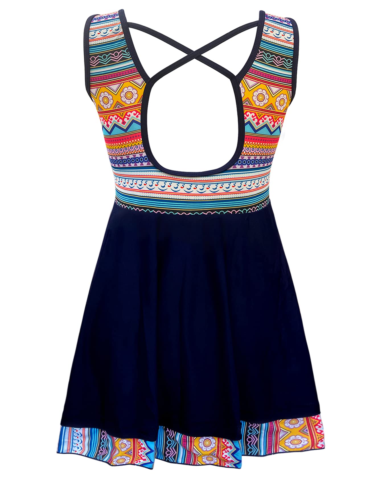 **AONTUS Women's Plus Size One Piece Swimsuit with Tummy Control - Flattering Swim Dress for Beach, Pool & Vacation**