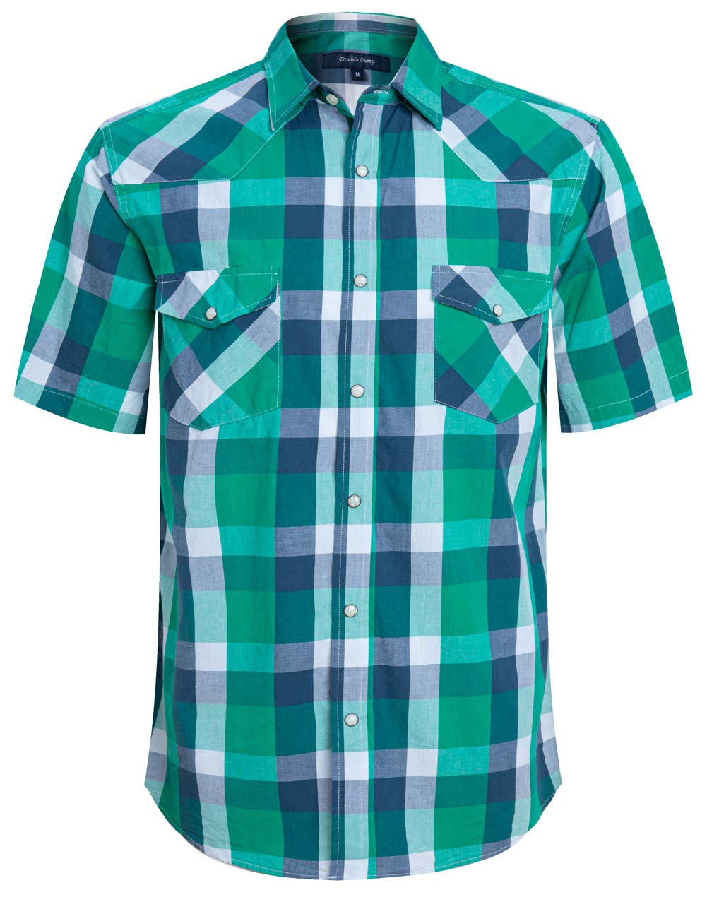 Men's Short Sleeve Western Shirts with Pearl Snap Buttons - Casual Button Up Plaid Shirt for Cowboy Style, Country Music Festivals & Outdoor Adventures (Regular Fit)
