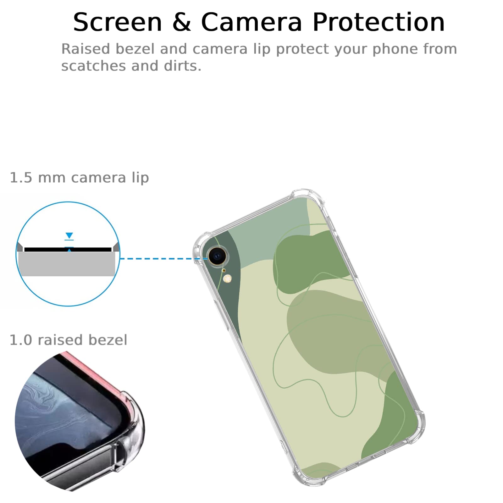 Eco-Friendly Sage Green iPhone XR Case - Minimalist Line Art Design, Trendy TPU Bumper Cover for Men & Women | Perfect for Daily Use, Travel & Office Protection