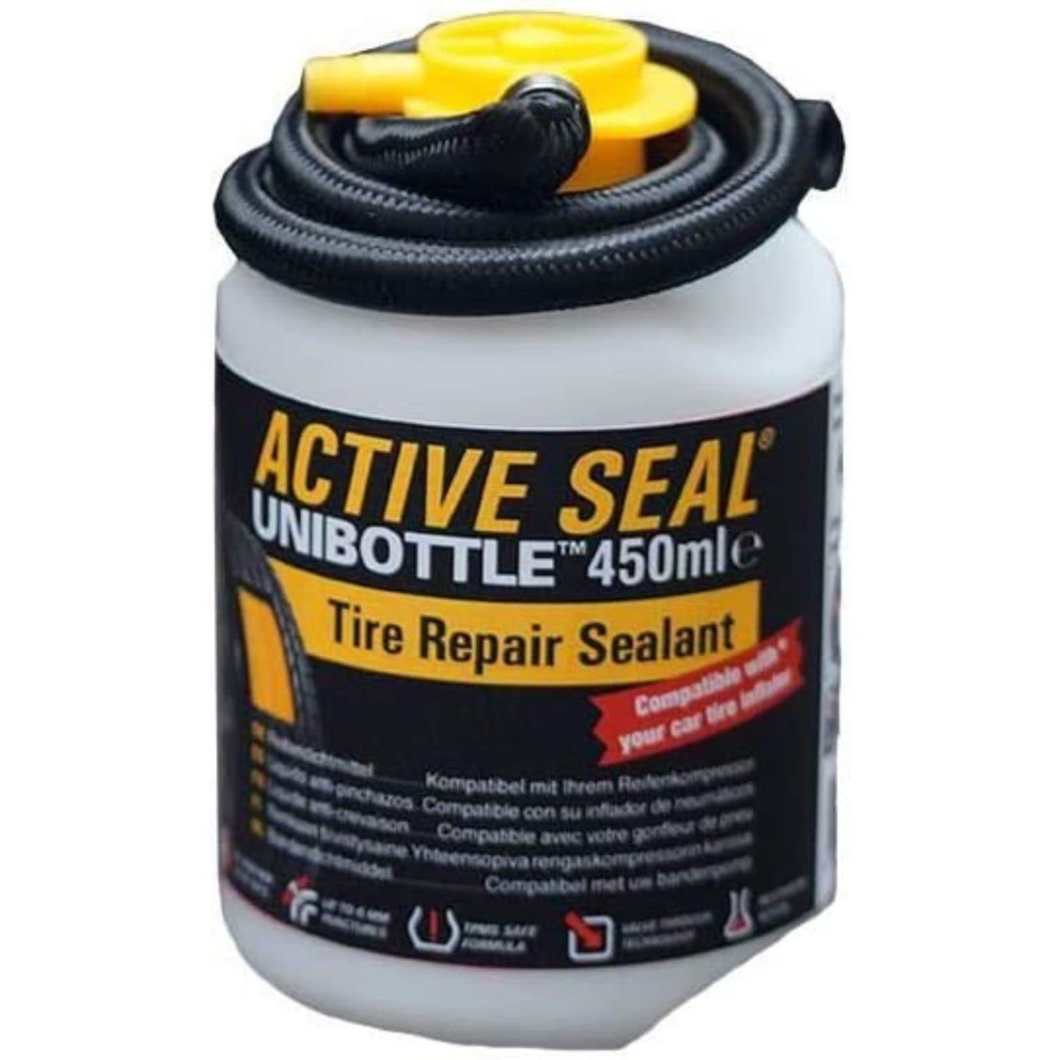AIRMAN Tire Repair Sealant 450ml UNIBOTTLE - Universal Tire Sealant for All Vehicles, Works with Any Air Compressor - Emergency Flat Tire Repair for Cars, Trucks, Motorcycles & RVs