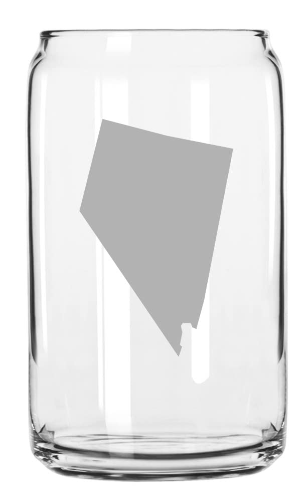 Nevada State Etched 16oz Beer Can Glass - Perfect for Home Bars, Parties & Collectors | Durable Pint Glass for Beer, Soda & Cocktails