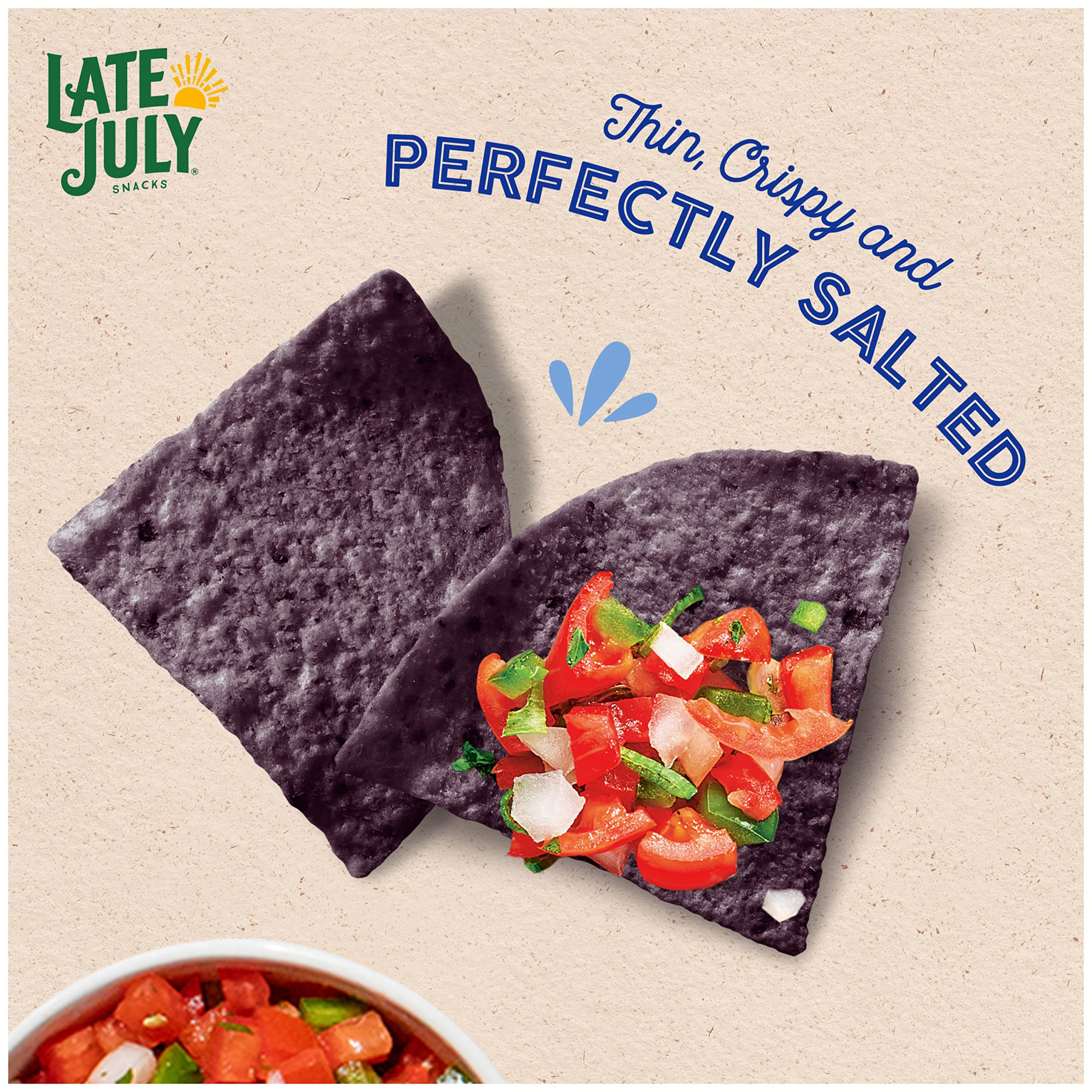 Organic Blue Corn Tortilla Chips by Late July Snacks | Gluten-Free, Non-GMO | 10.1 Oz Bag | Perfect for Parties, Snacking & Healthy Diets
