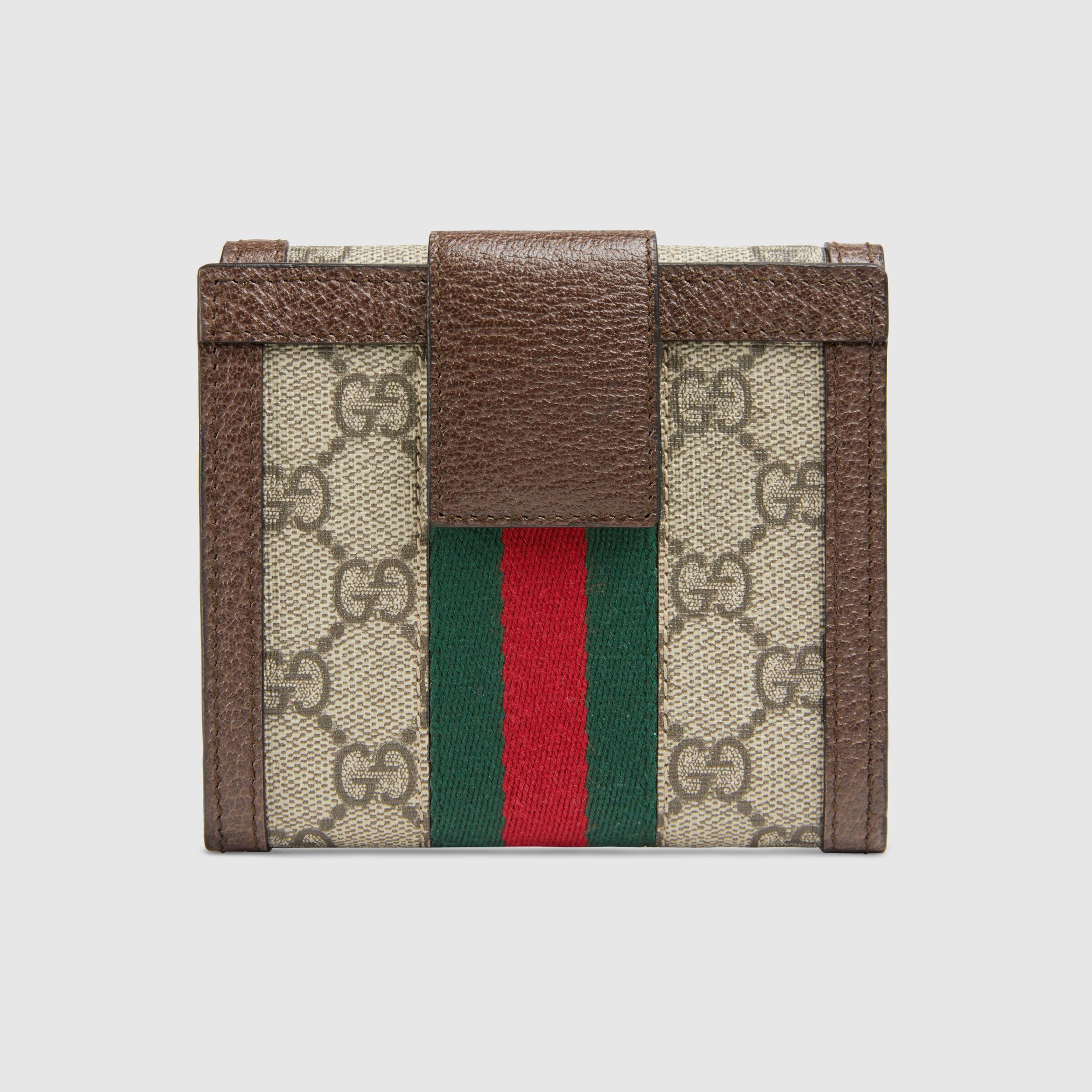 Gucci Ophidia GG French Flap Wallet for Women - Luxury Leather Card Holder with GG Monogram - Perfect for Everyday Use, Travel & Gifting