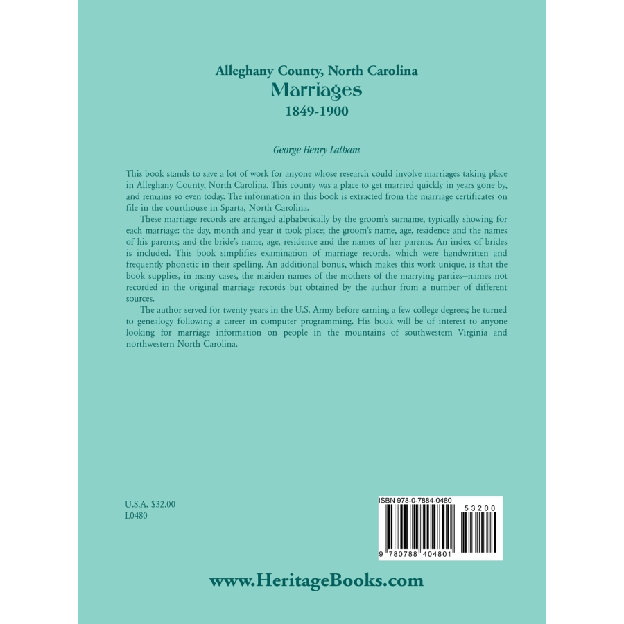 Alleghany County, North Carolina Marriage Records (1849-1900) - Genealogy Research & Family History Documents for Ancestry Search