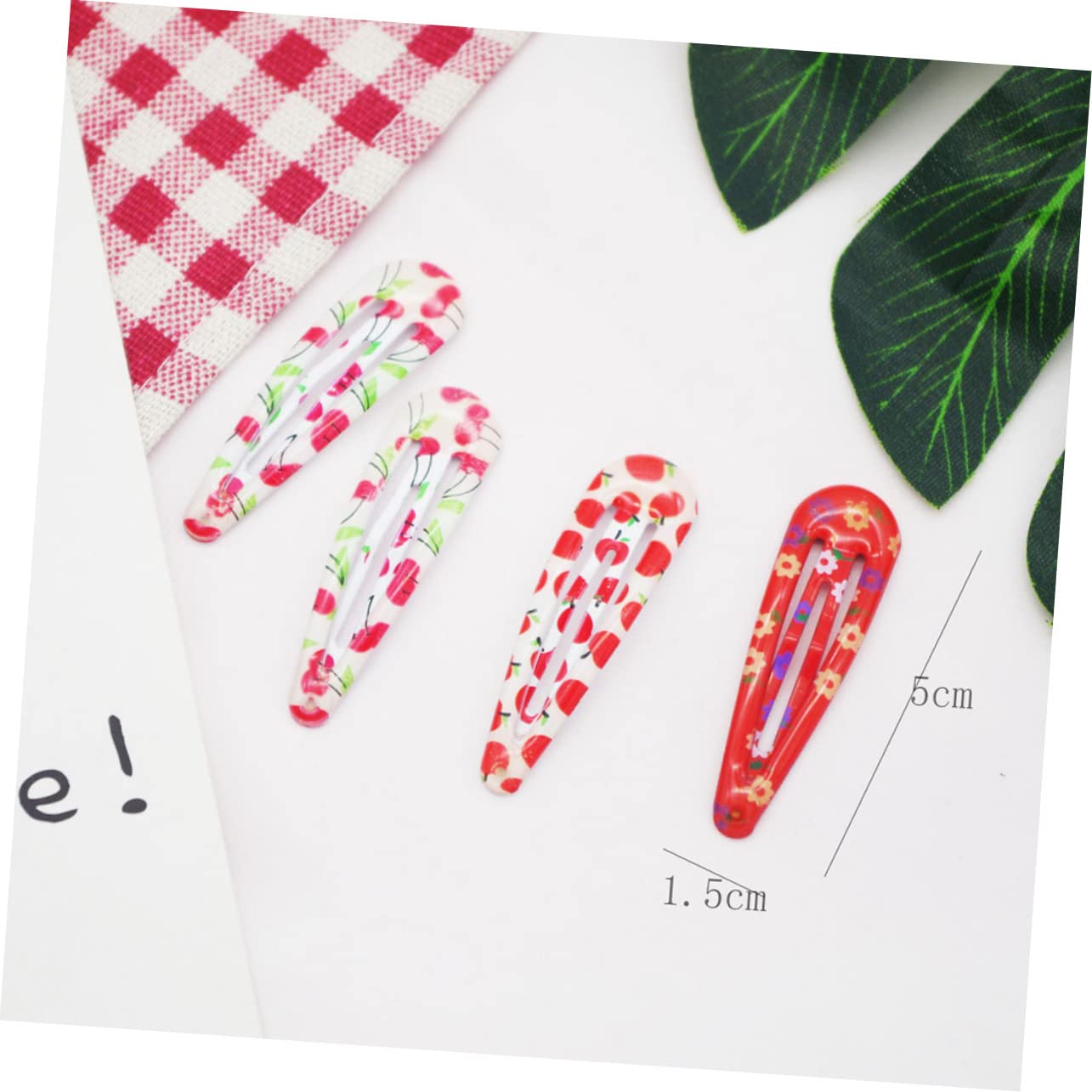 FOMIYES Metal Hair Clips for Girls - Water Drop Shape Cherry Print Hairpins, Barrettes & Hair Accessories for Women, Teens & Kids - Perfect for School, Parties & Everyday Styling