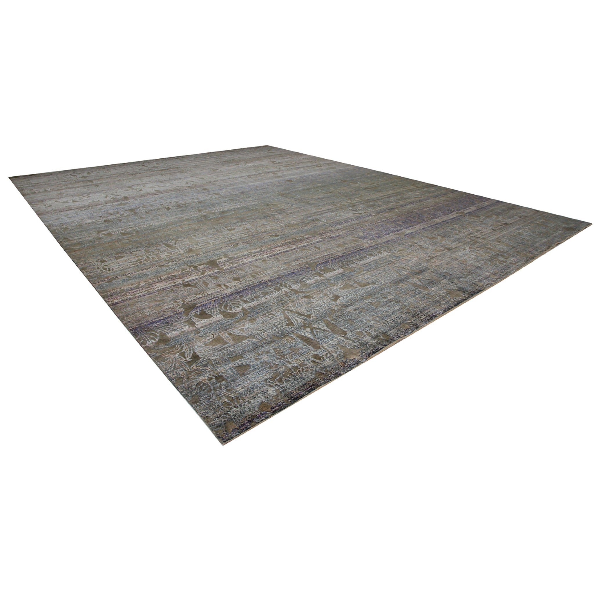 Luxury Brown Transitional Wool Silk Blend Rug 15'8 x 20'3 - Perfect for Living Room, Bedroom & Office Decor