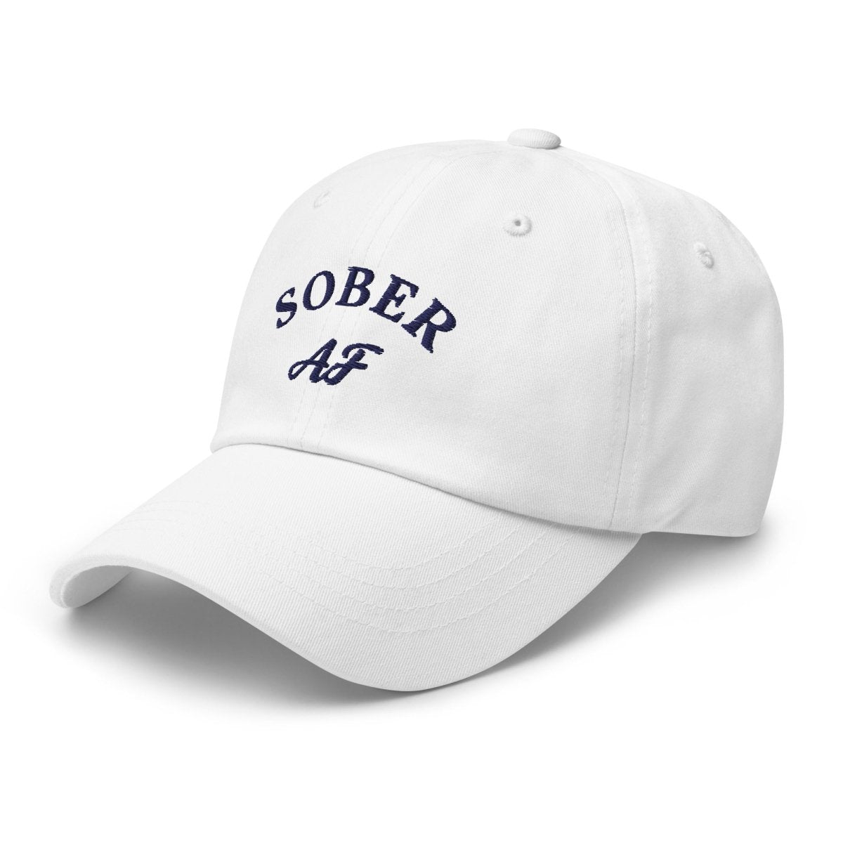 Sober AF Dad Hat - Stylish Sobriety Celebration Light-Colored Cap for AA Meetings, Recovery Milestones & Sober Living
